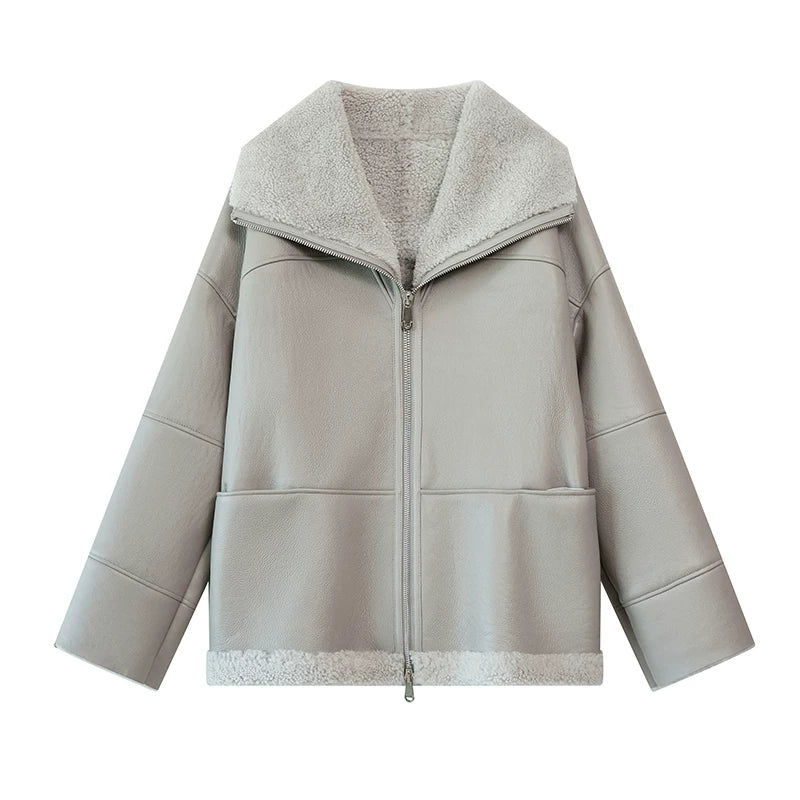 Merino Shearling Zip Jacket - Image 8