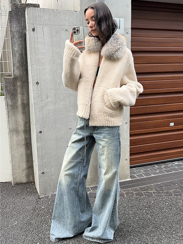 Merino Shearling Zip Jacket - Image 5