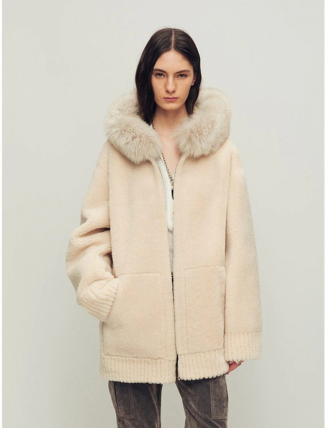 Merino Shearling Zip Jacket - Image 8