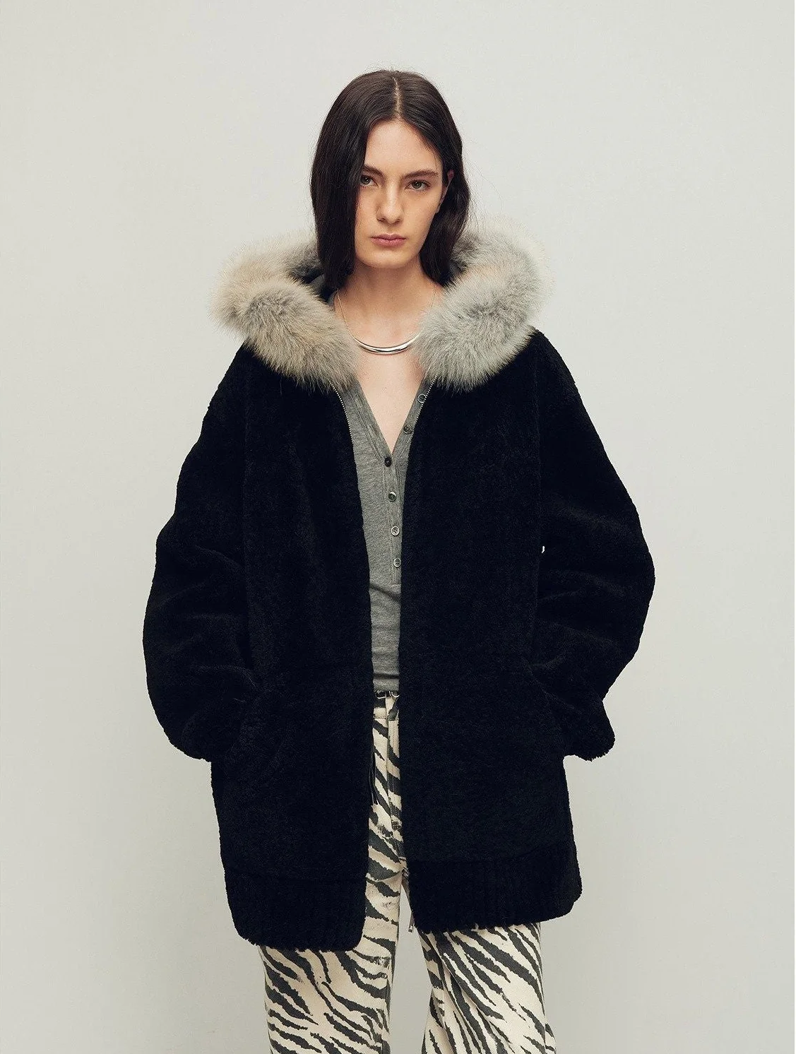 Merino Shearling Zip Jacket - Image 9