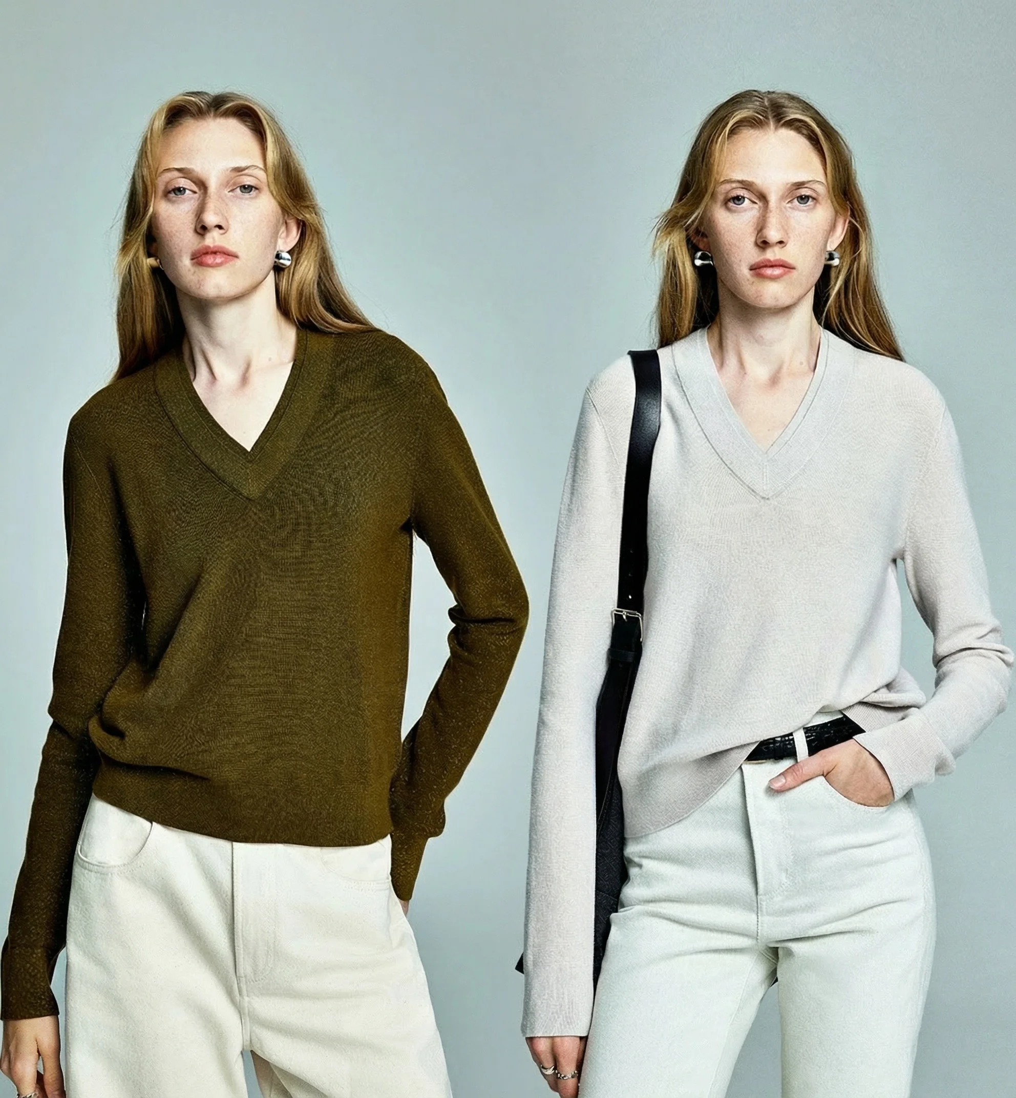 Merino Shimmer V-Neck Sweater - Image 2