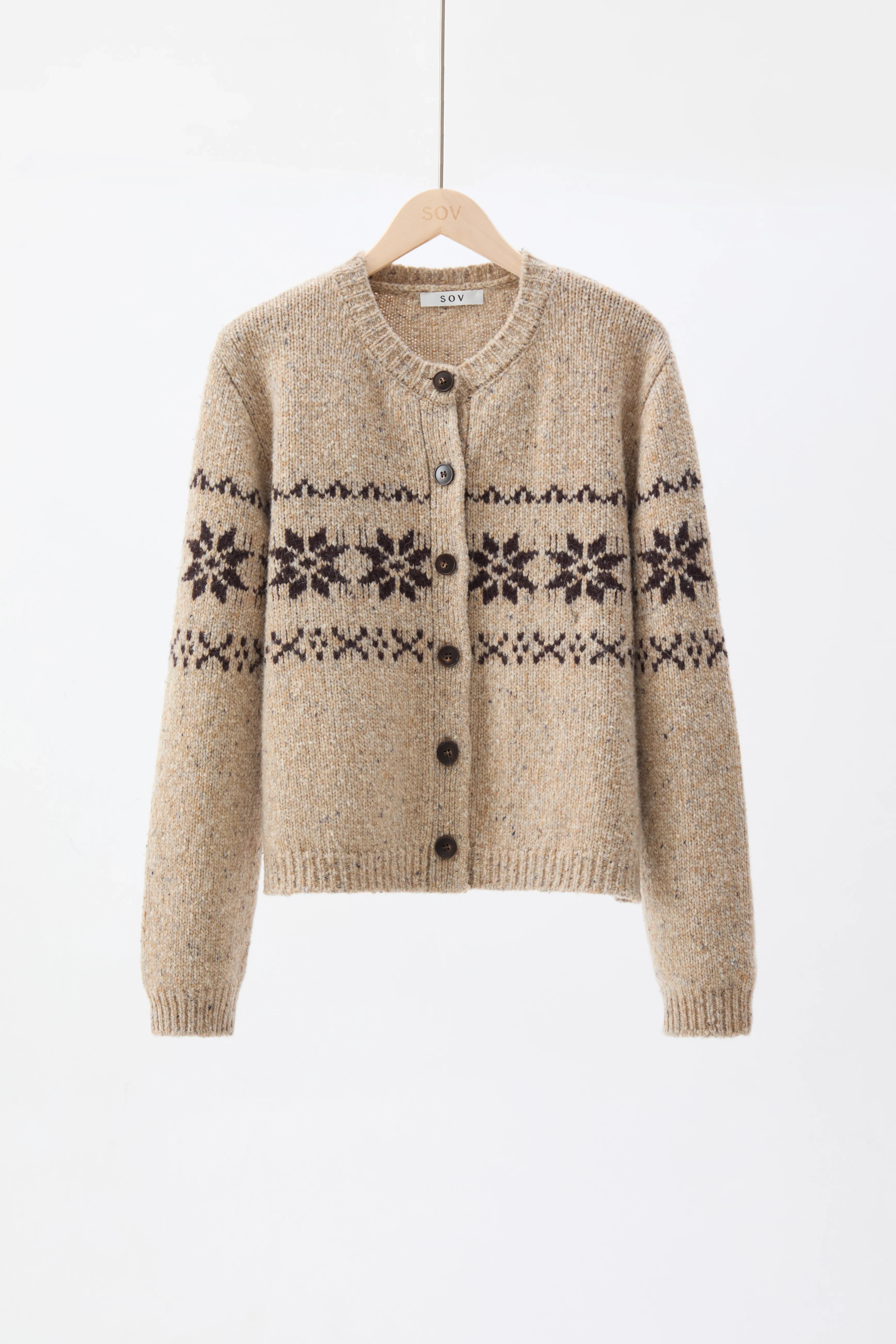 Merino Snowflake Knit Cardigan - Image 6
