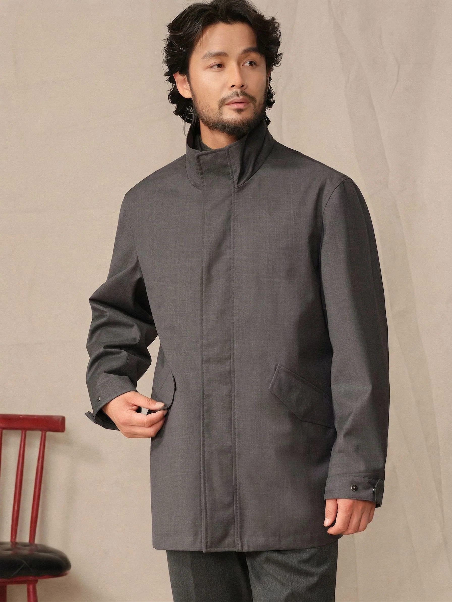 Merino Stand-Collar Field Jacket