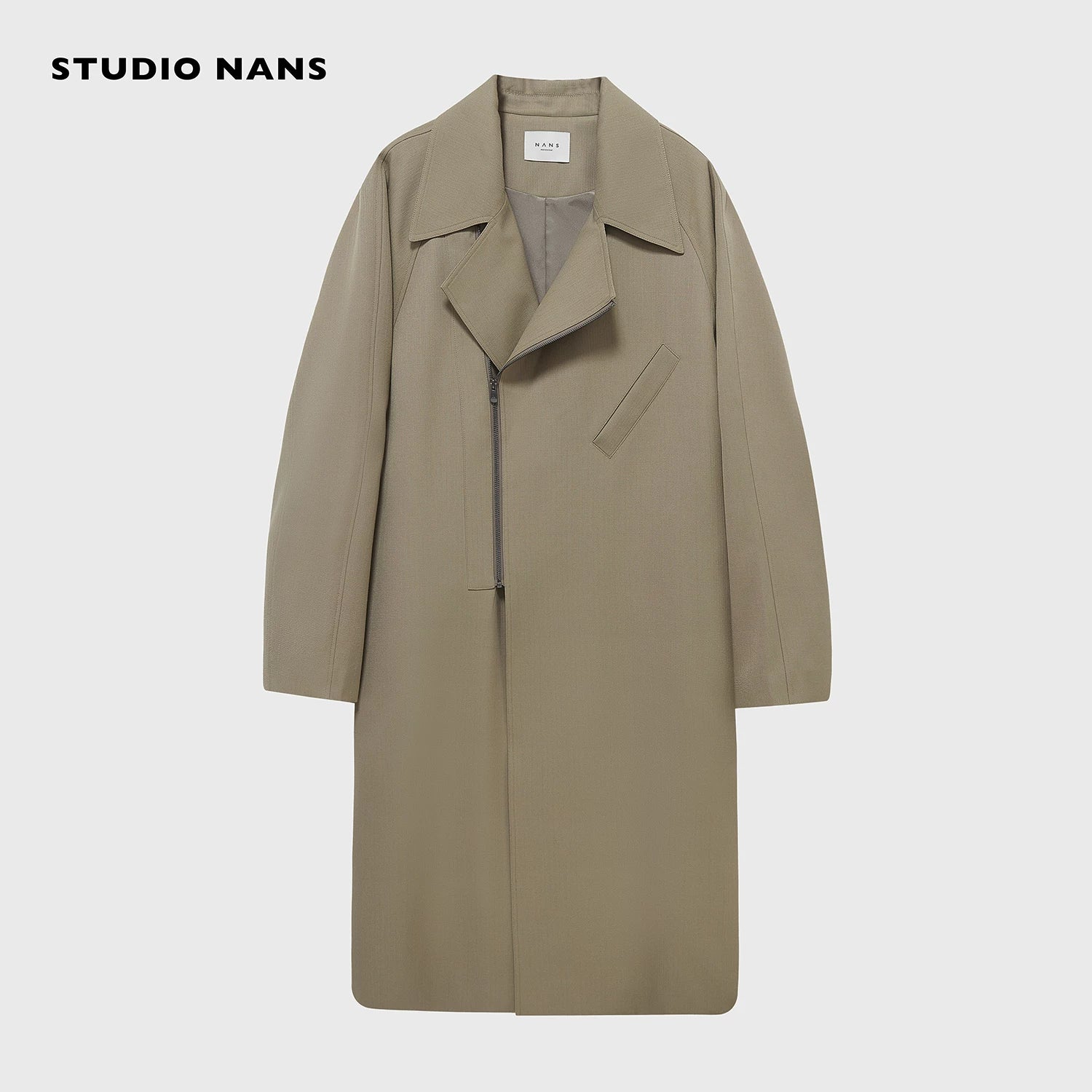 Merino Striped Zip Trench Coat - Image 6