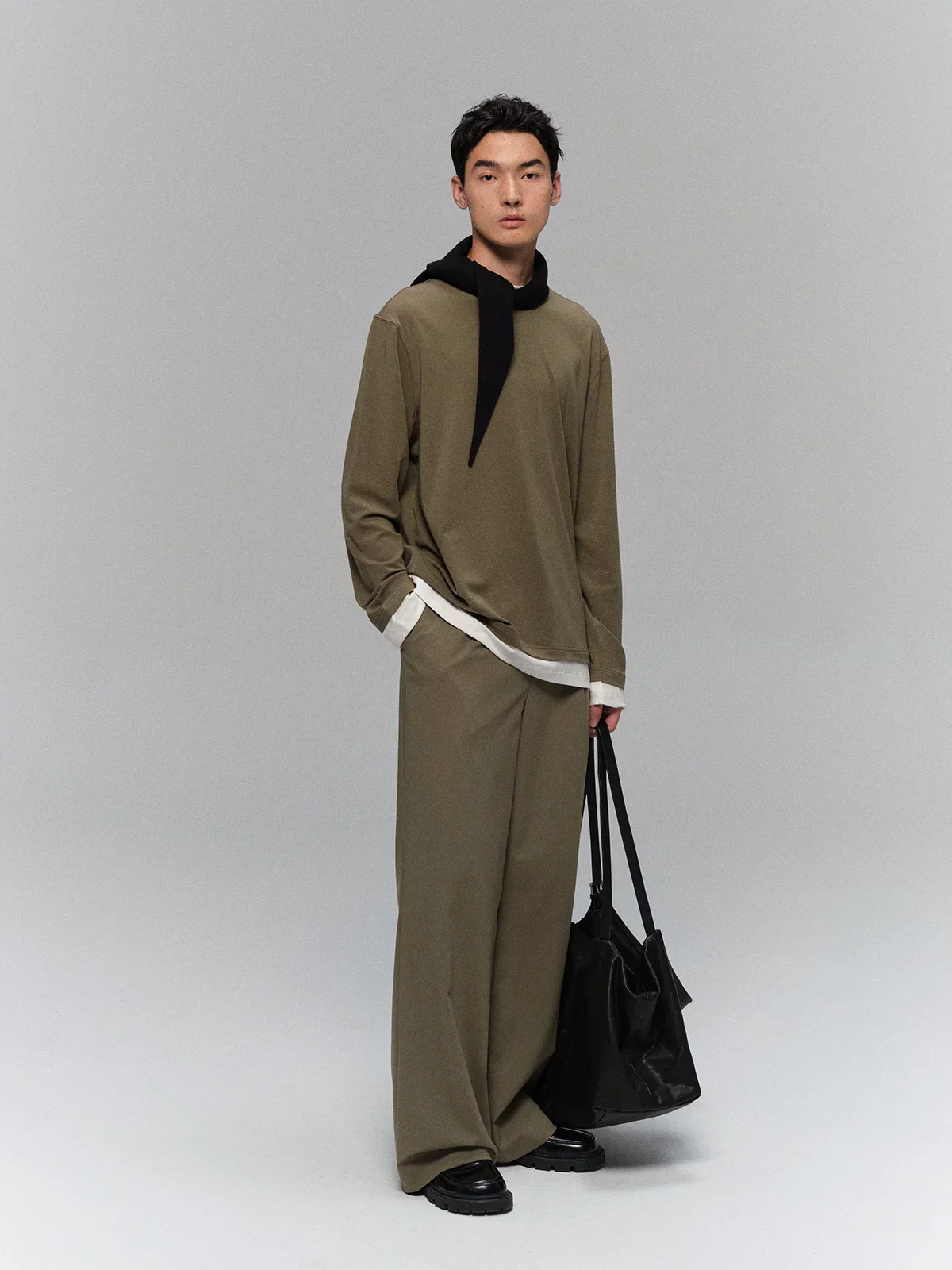 Merino TENCEL Faux-Layer Long-Sleeve Tee - Image 2