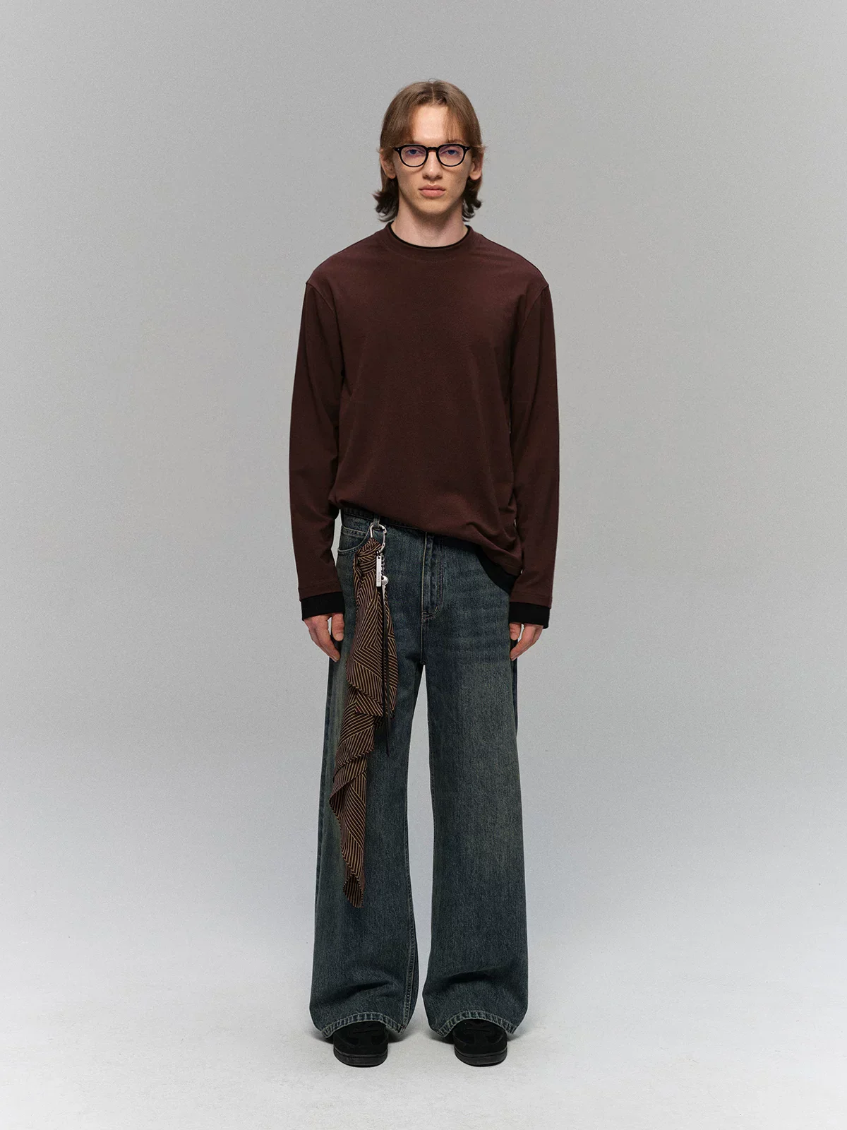 Merino TENCEL Faux-Layer Long-Sleeve Tee - Image 3