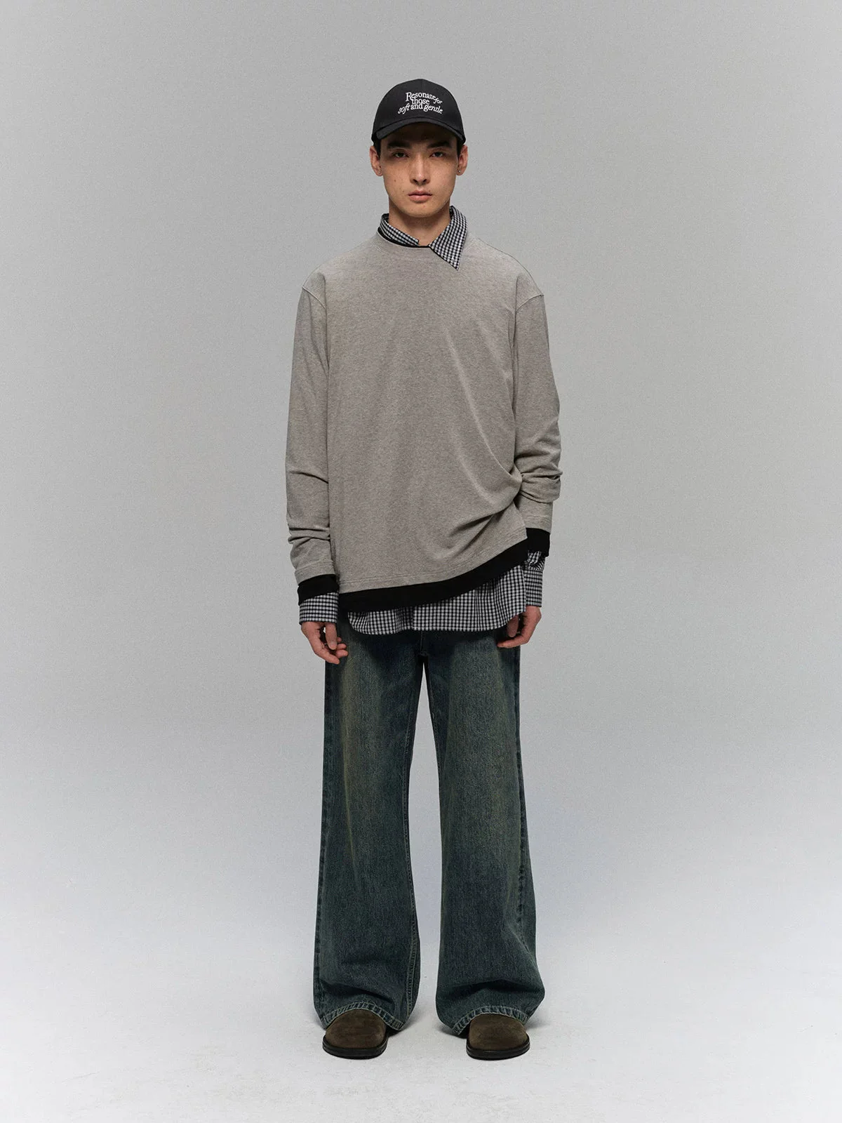 Merino TENCEL Faux-Layer Long-Sleeve Tee - Image 5