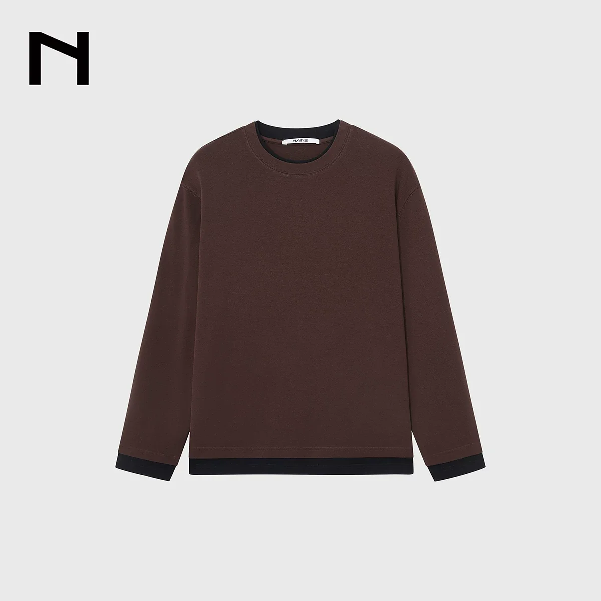Merino TENCEL Faux-Layer Long-Sleeve Tee - Image 7