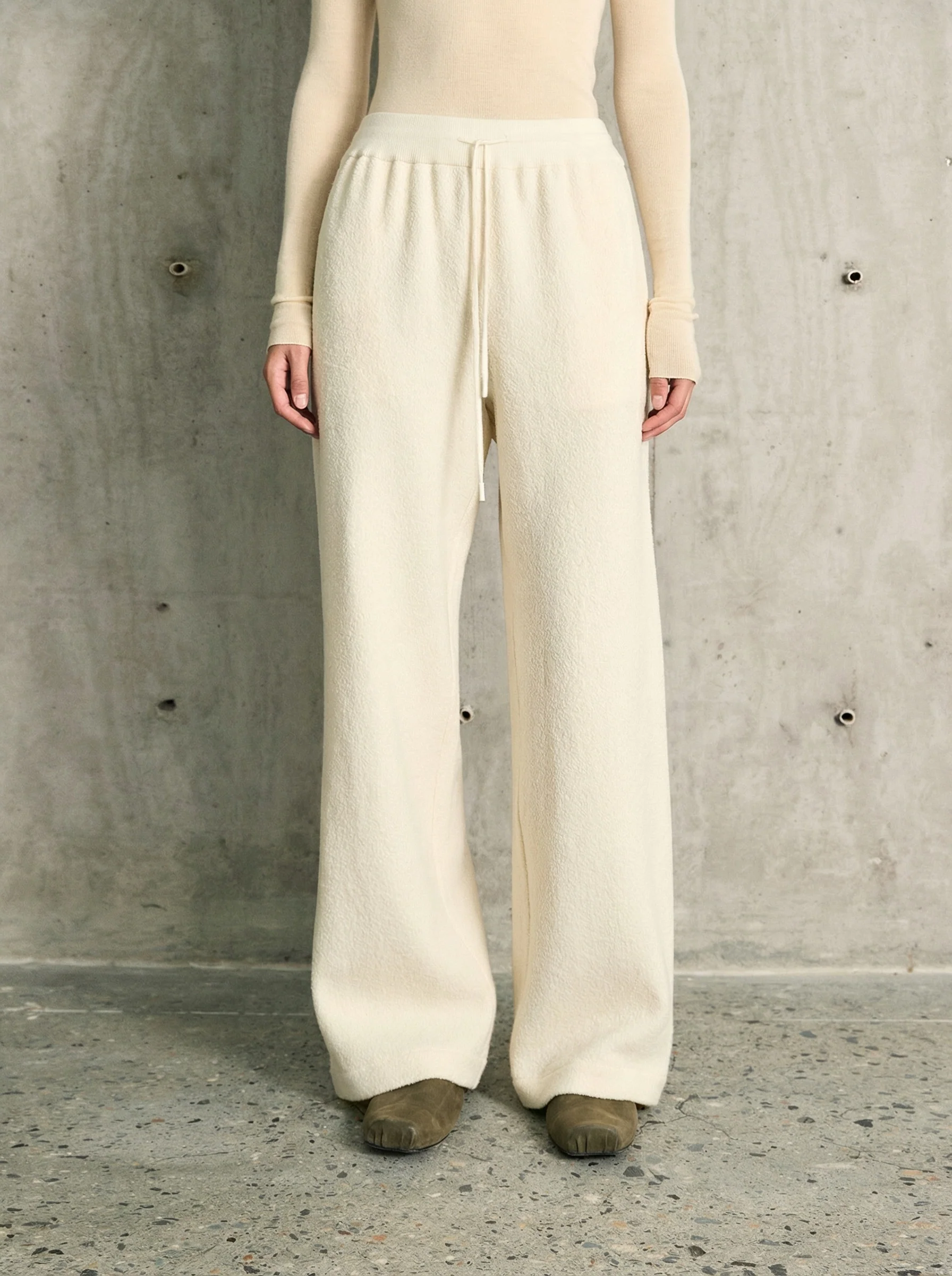 Merino Tencel Knit Wide-Leg Pants - Image 3