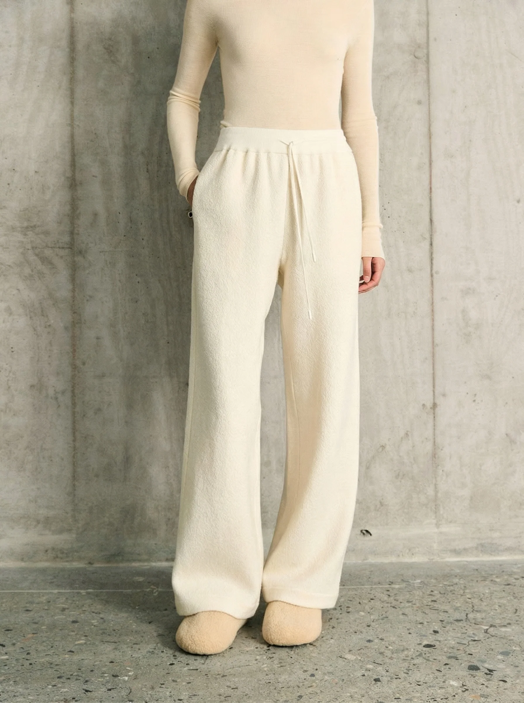 Merino Tencel Knit Wide-Leg Pants - Image 5