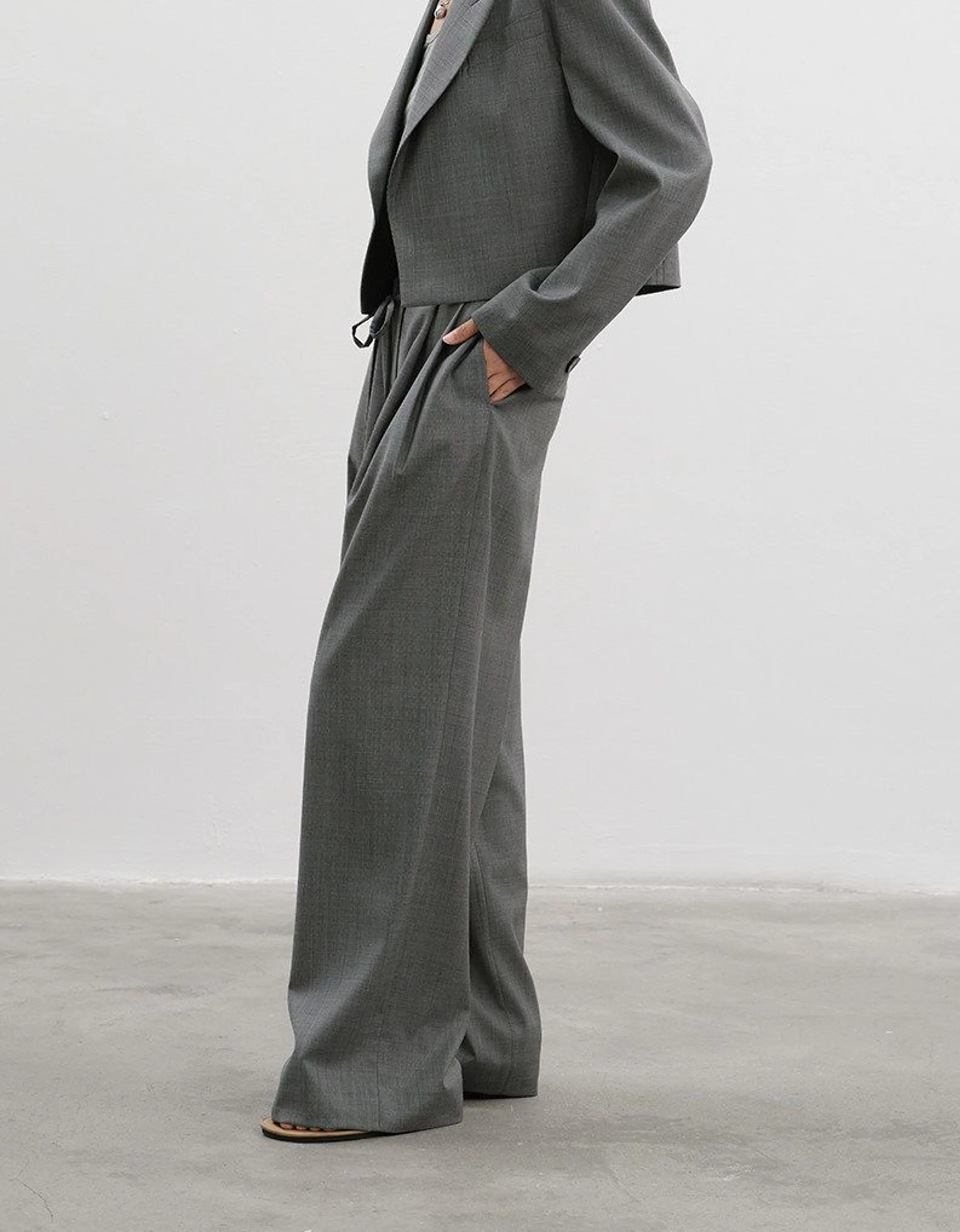 Merino Tie-Waist Wide-Leg Trousers - Image 6