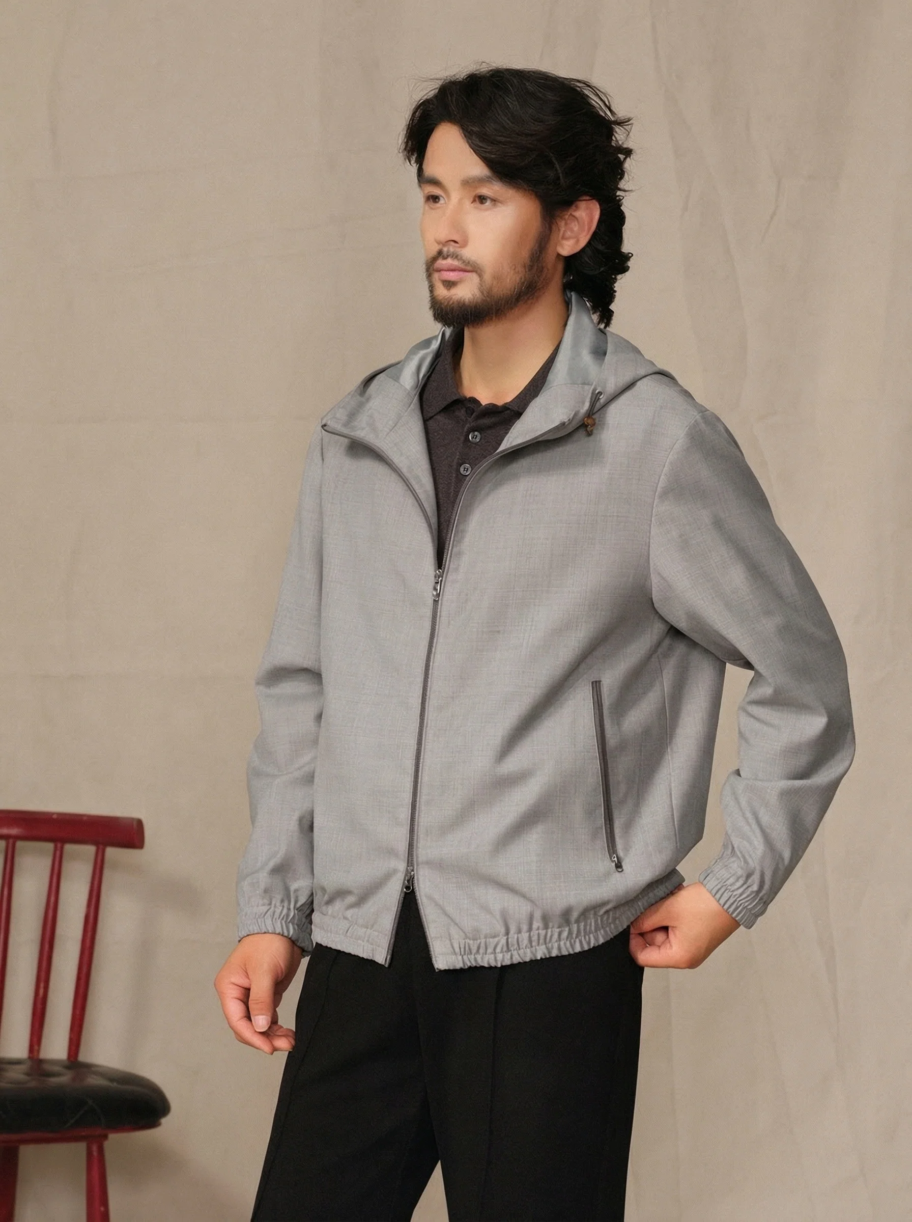 Merino Twill Hooded Jacket - Image 2