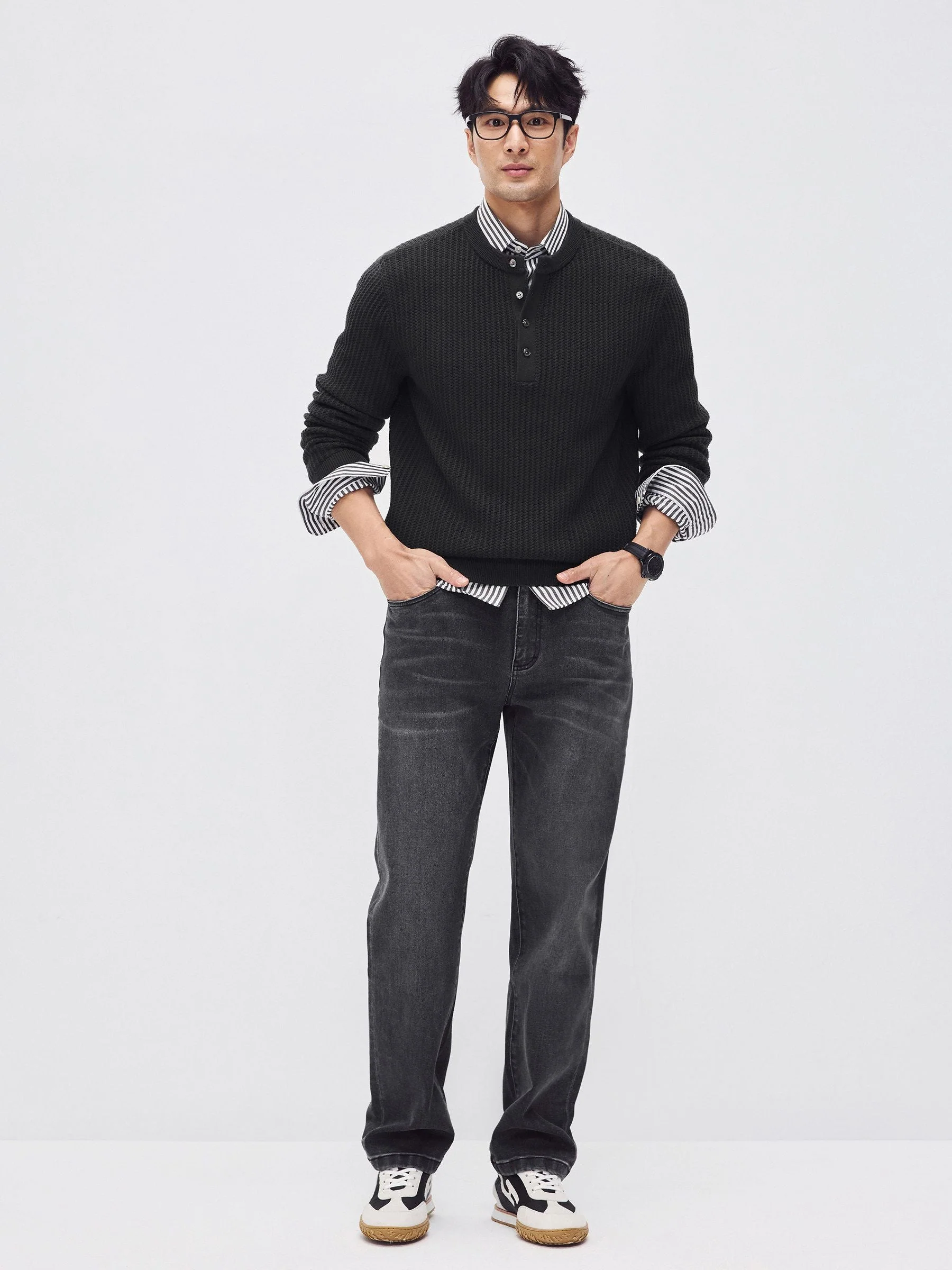 Merino Waffle Henley Sweater - Image 4