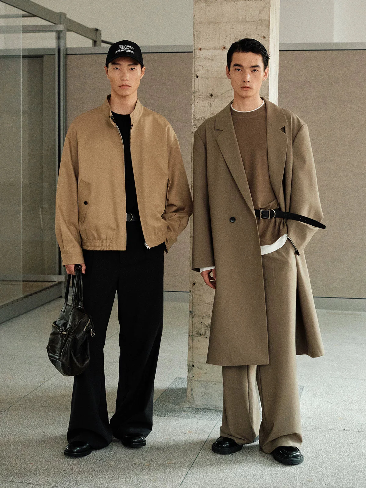 Merino Wool Double-Breasted Long Coat - Image 2