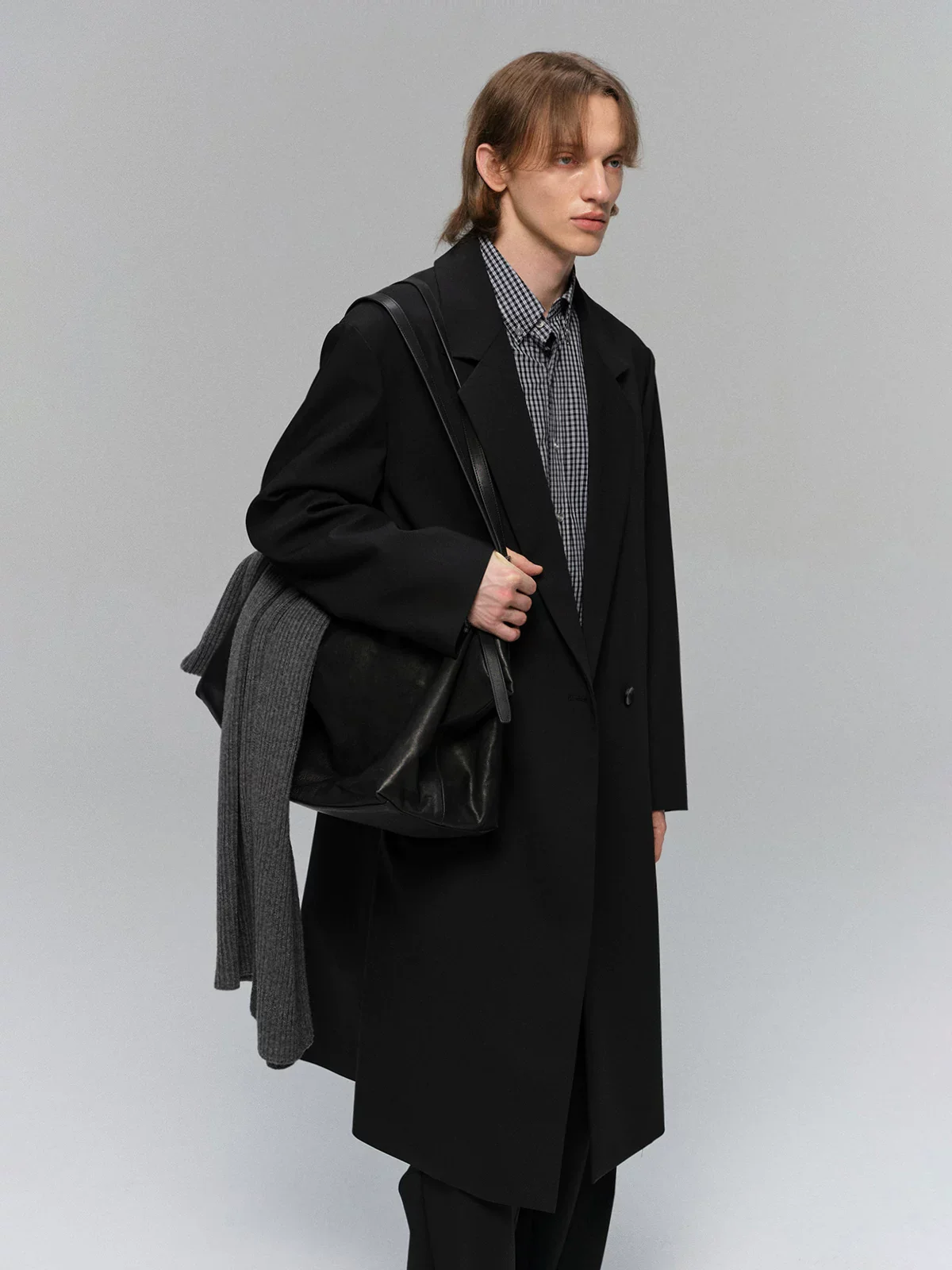 Merino Wool Double-Breasted Long Coat - Image 3