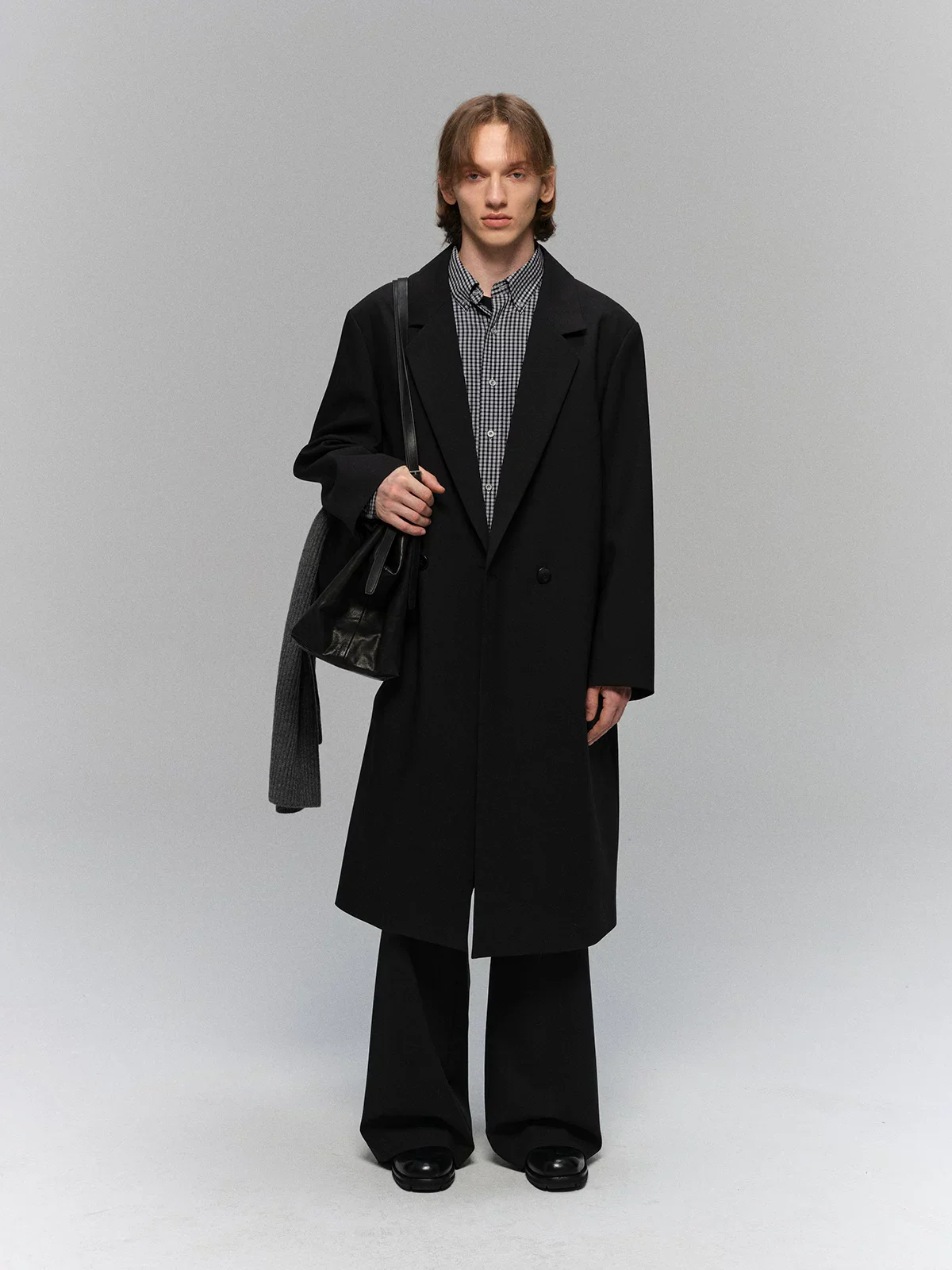Merino Wool Double-Breasted Long Coat - Image 4