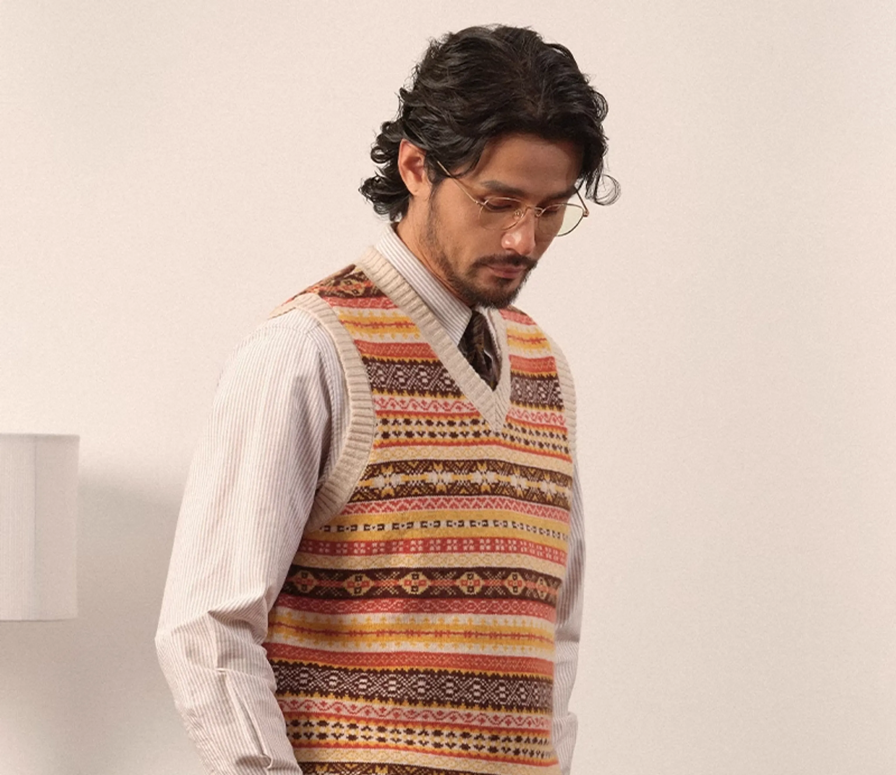 Merino Wool Knitted Fair Isle Vest - Image 4