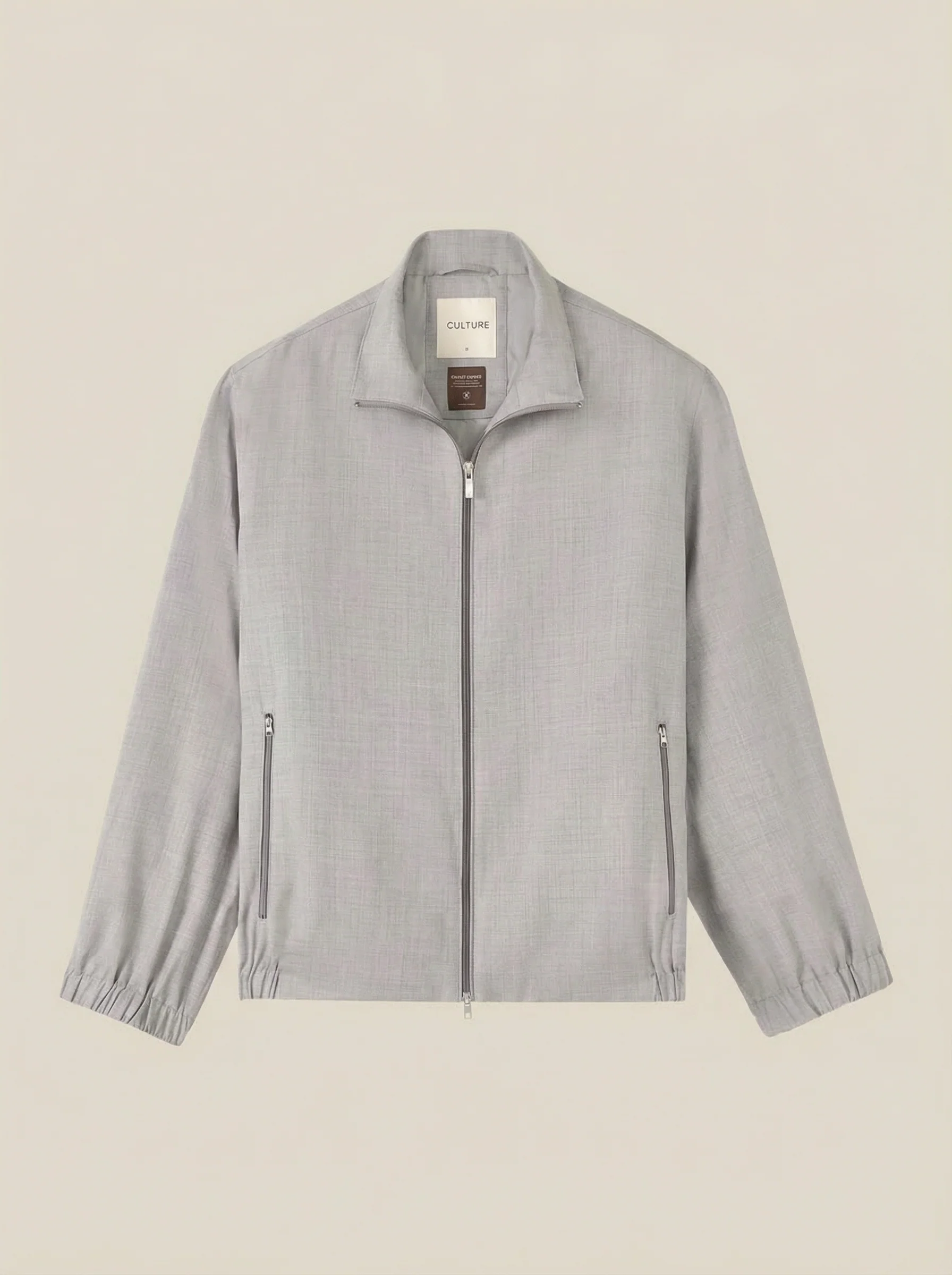 Merino Wool Stand Collar Zip Jacket - Image 6