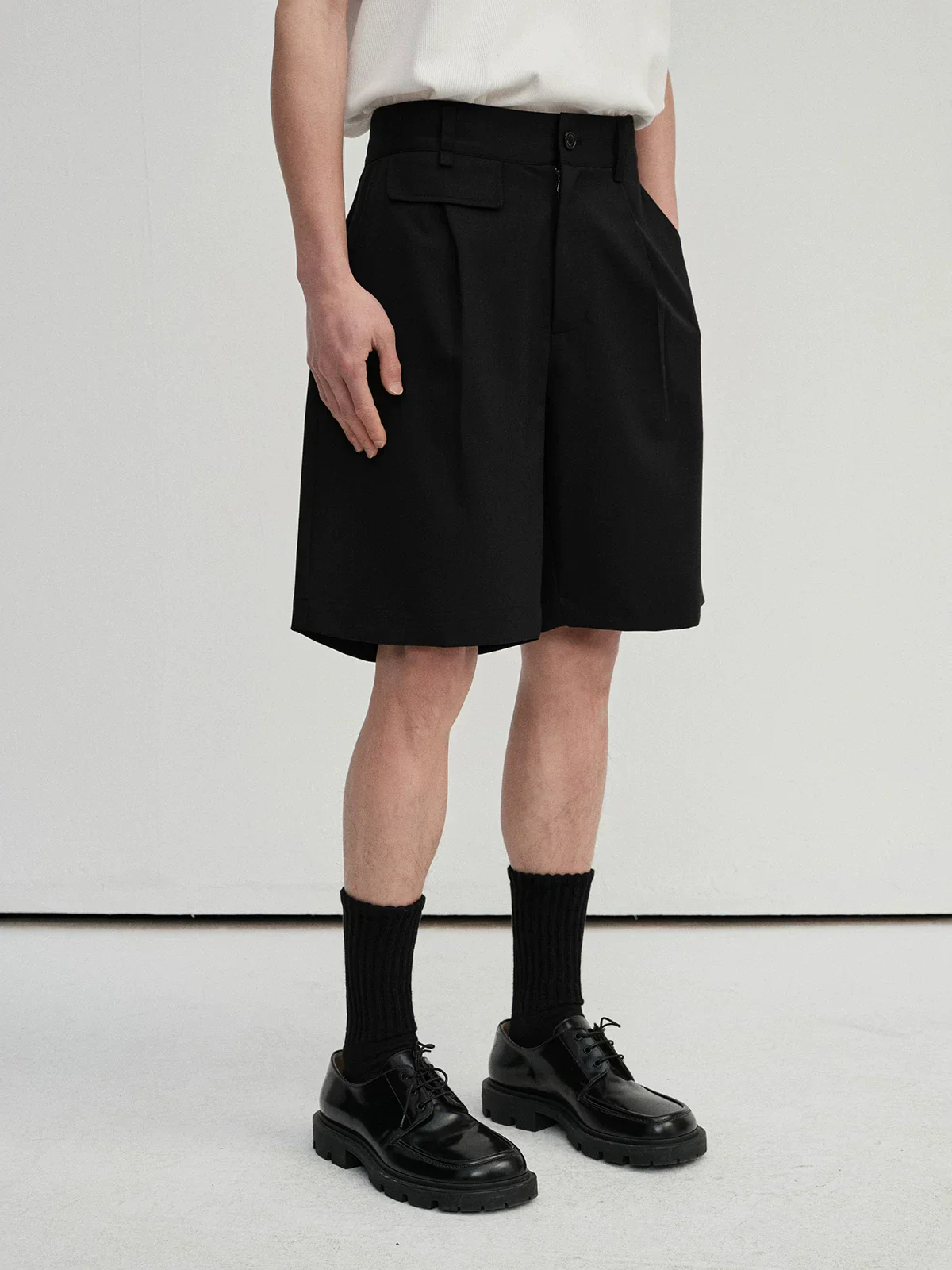 Merino Wool Suit Shorts and Pleated Skirt - Image 4