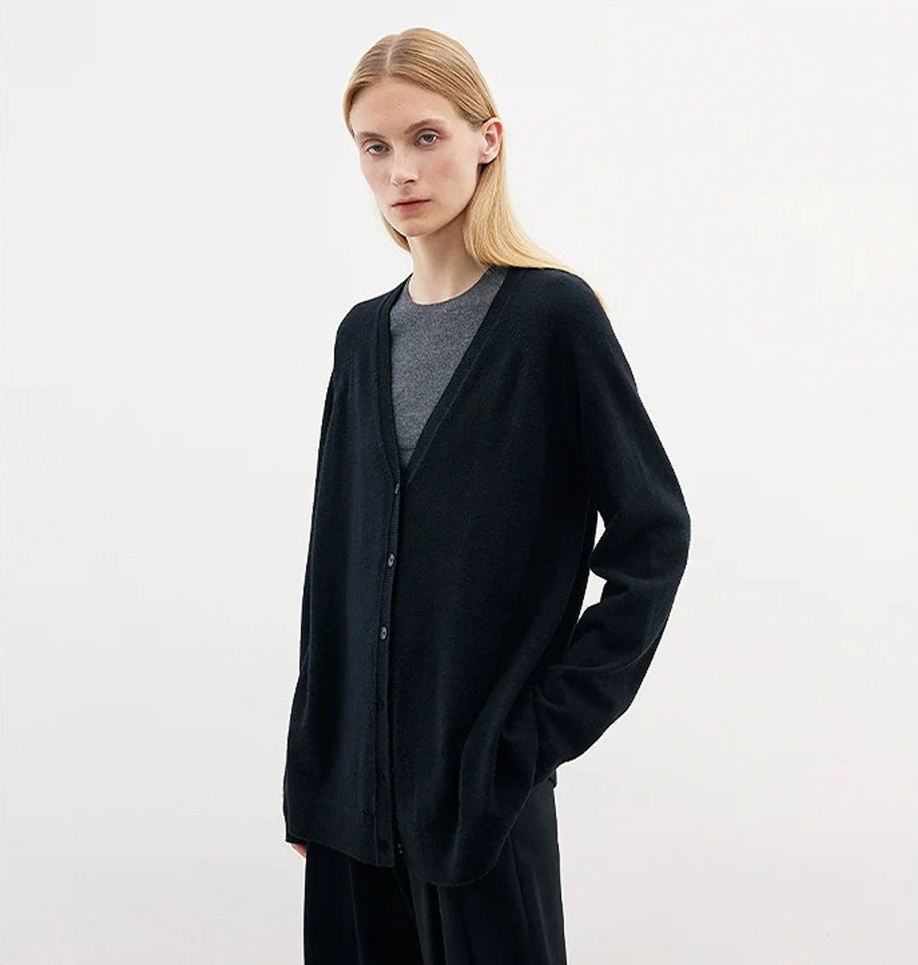 Merino Wool V-Neck Cardigan - Image 2