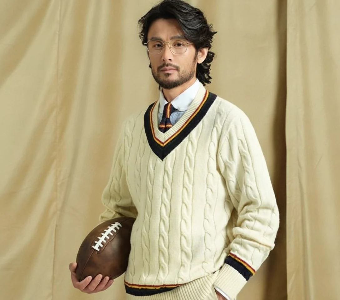 Merino Wool V-neck Sweater