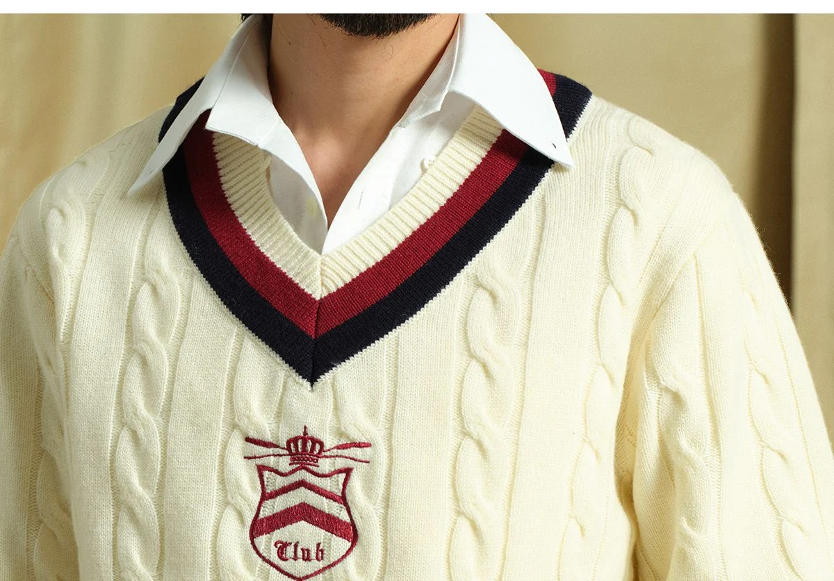 Merino Wool V-neck Sweater - Image 7