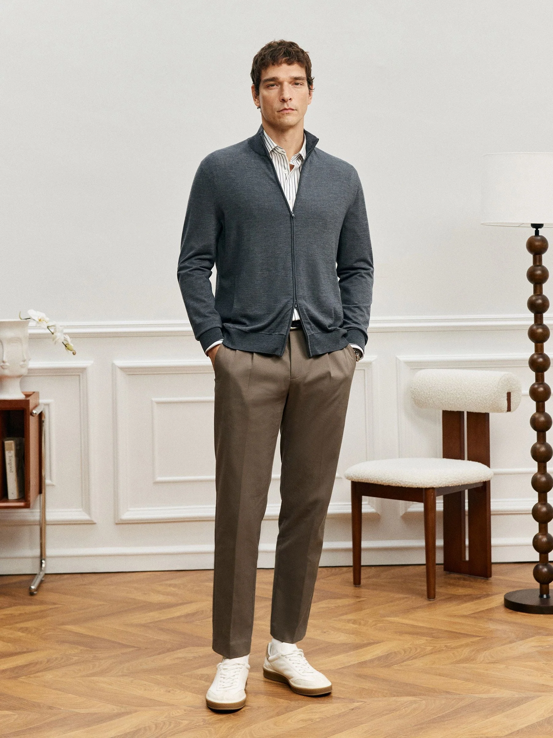 Merino Zip-Up Cardigan - Image 3