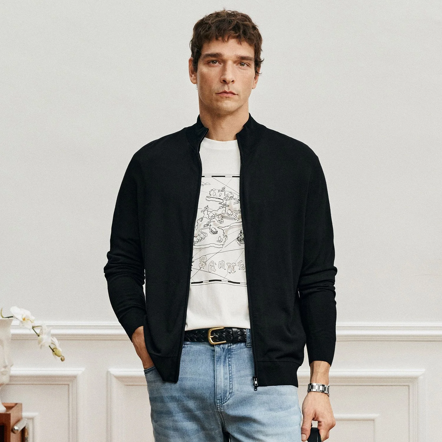 Merino Zip-Up Cardigan - Image 6