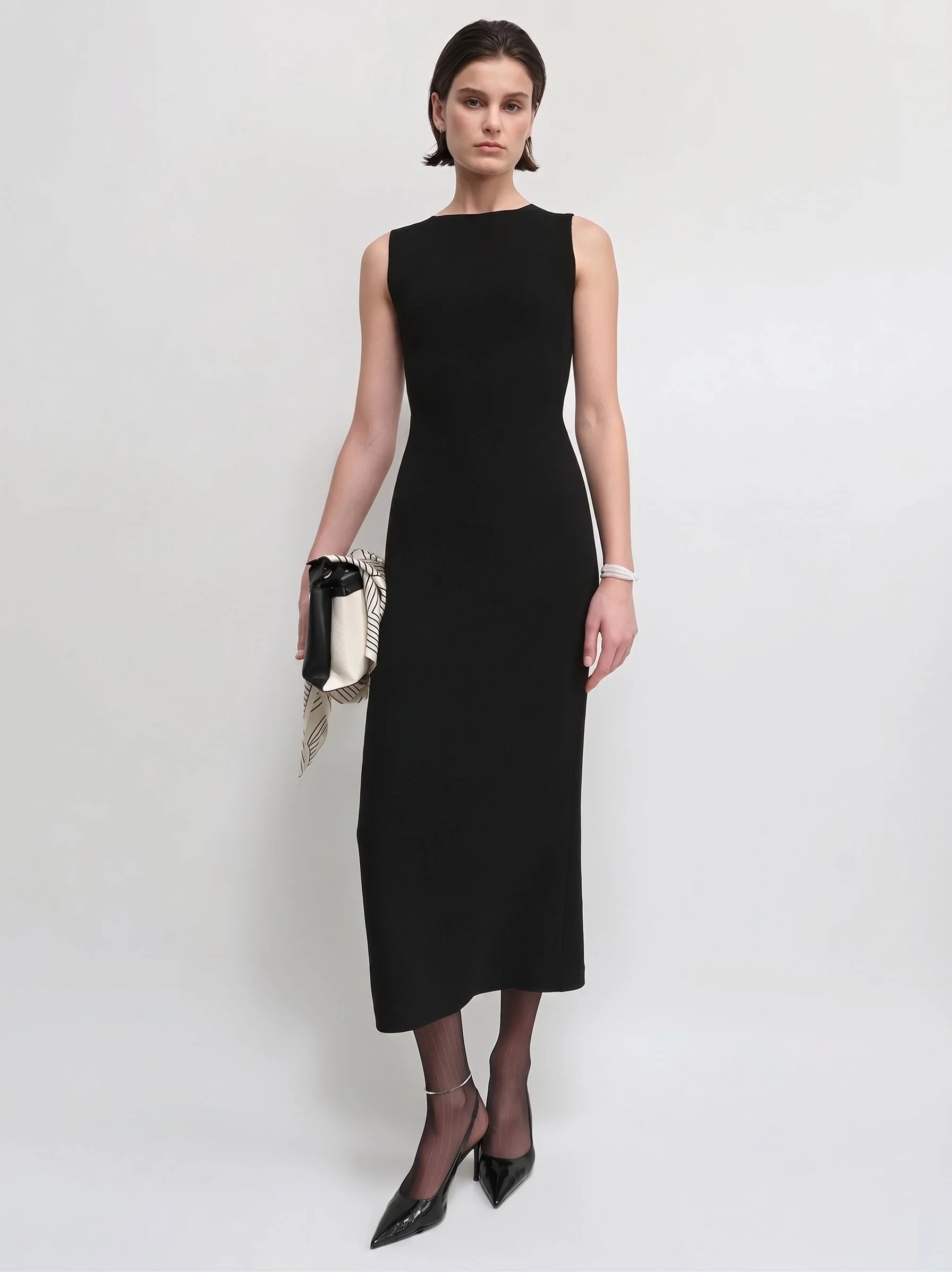 Mesh Neck Sheath Dress - Image 2
