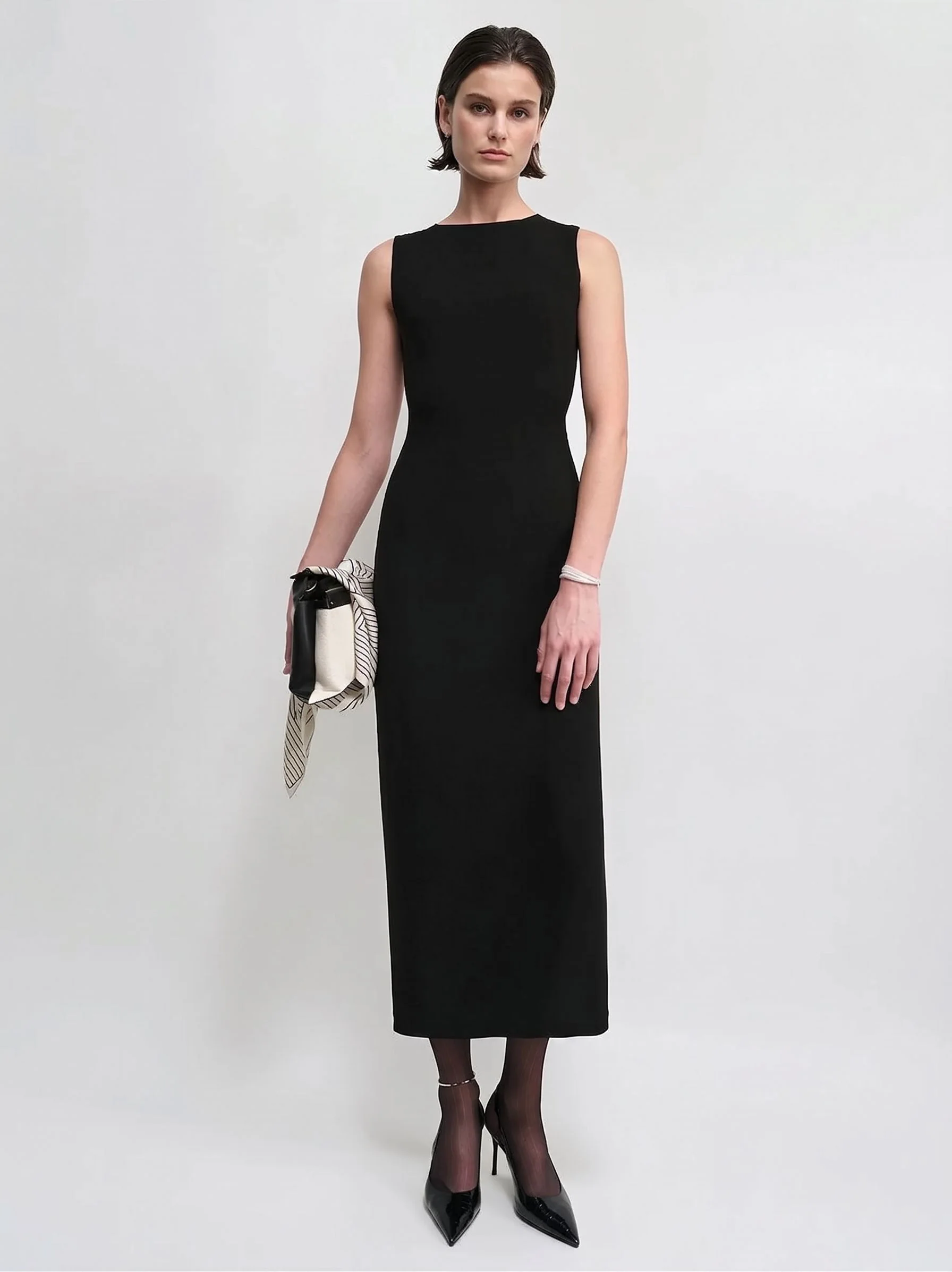 Mesh Neck Sheath Dress - Image 5
