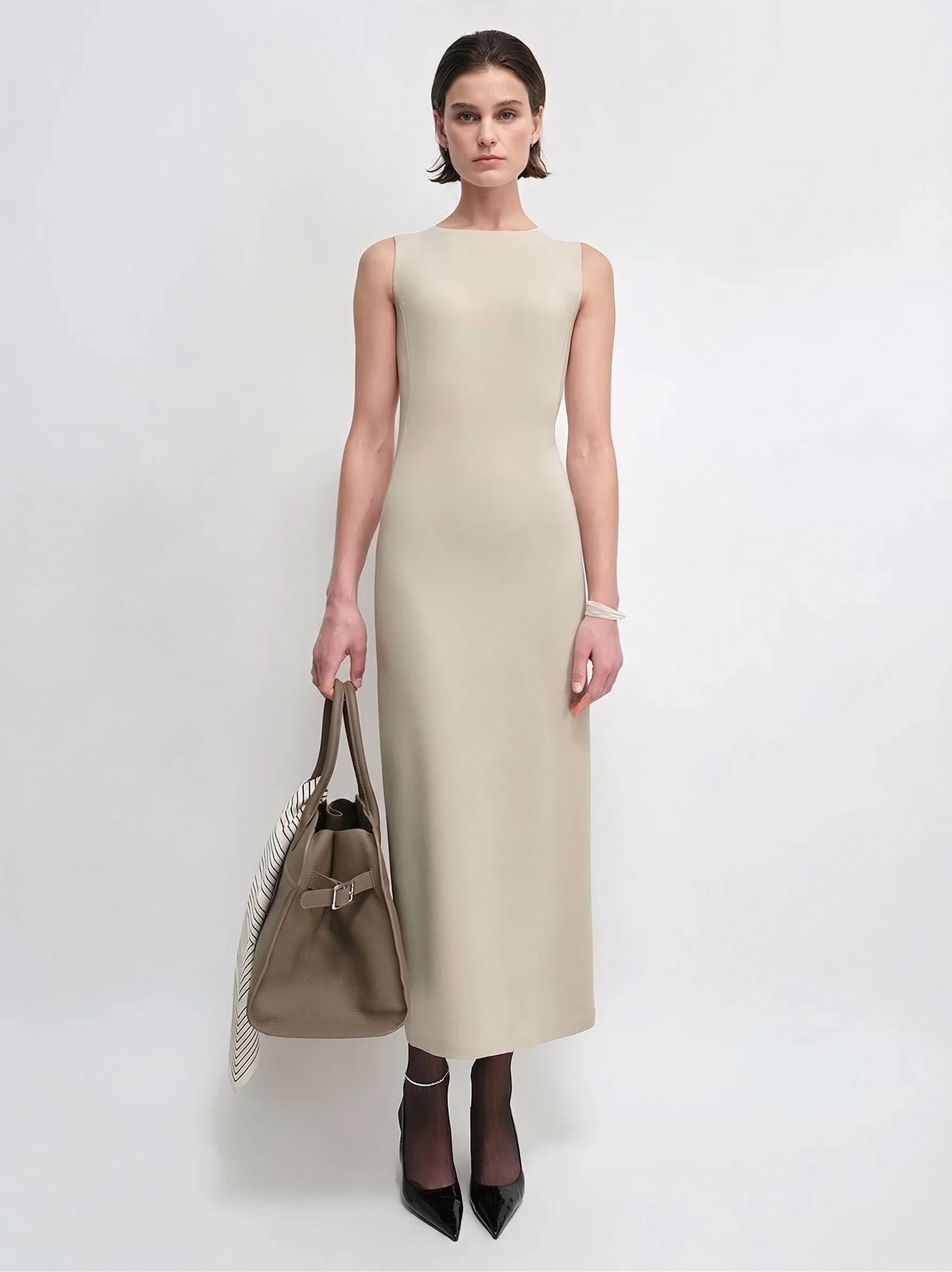 Mesh Neck Sheath Dress - Image 6