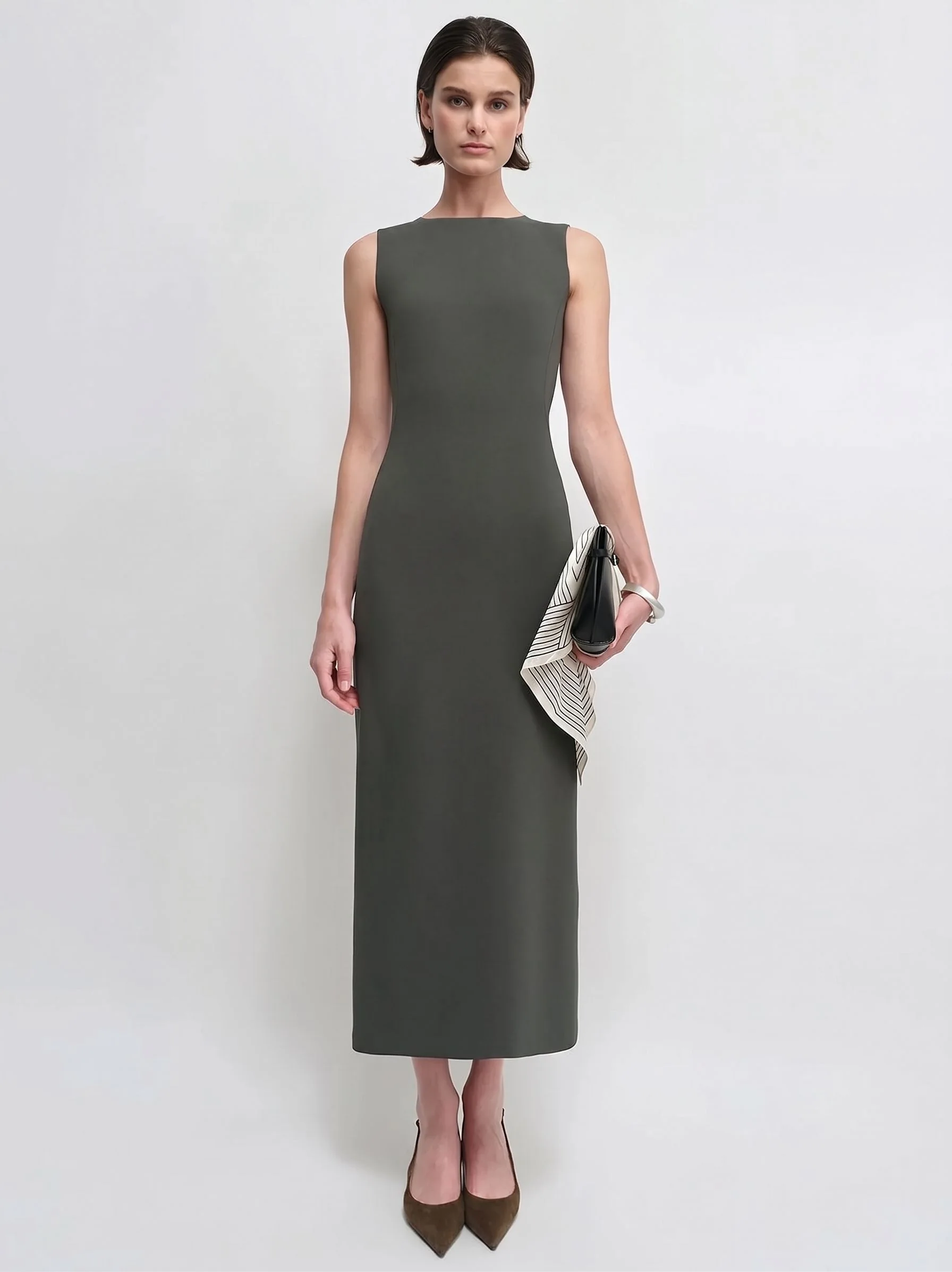 Mesh Neck Sheath Dress - Image 7