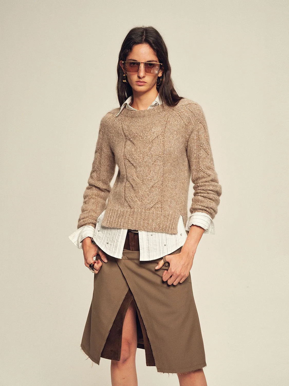 Metallic Cable Sweater
