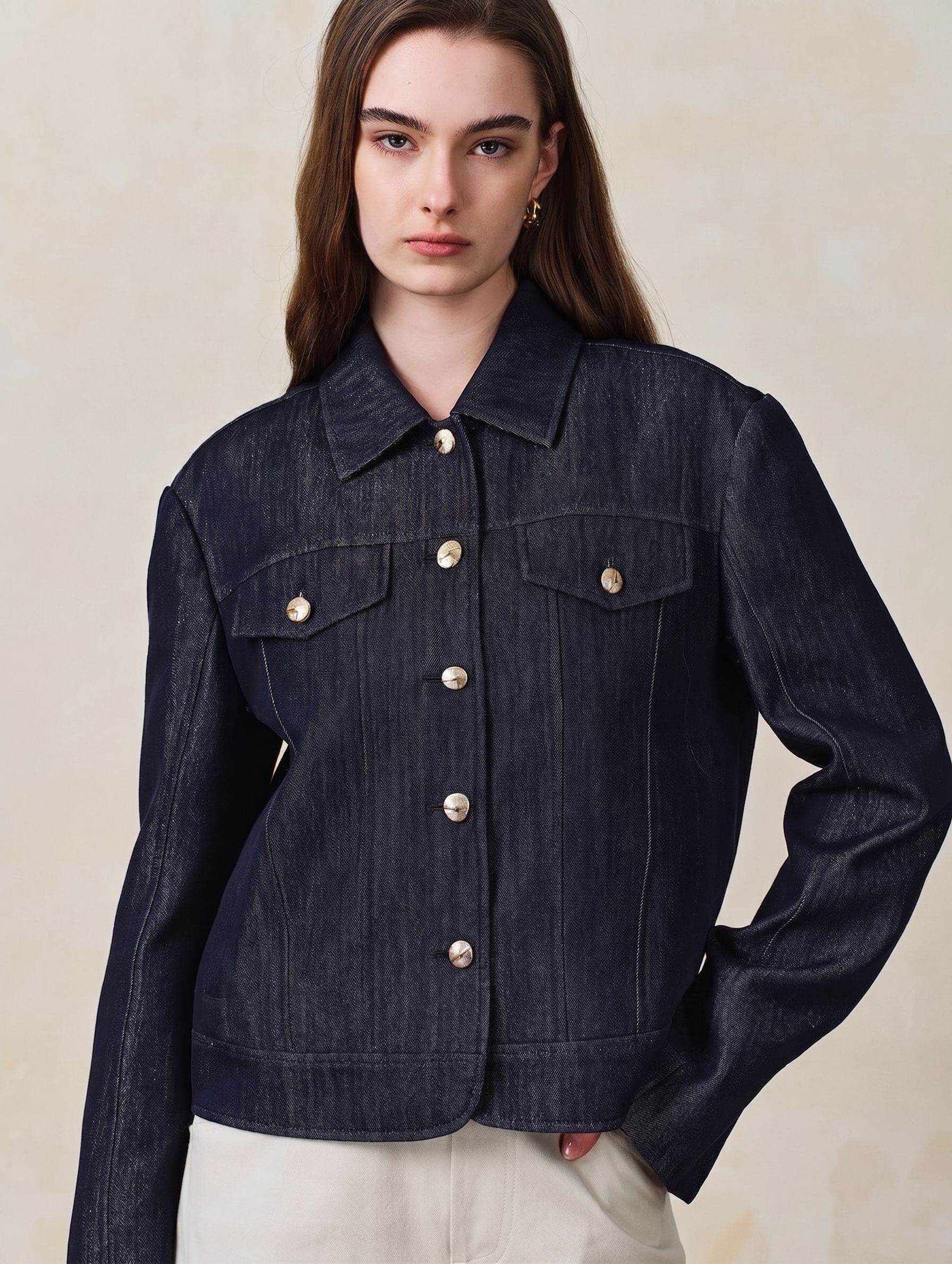Metallic Denim Jacket - Image 3