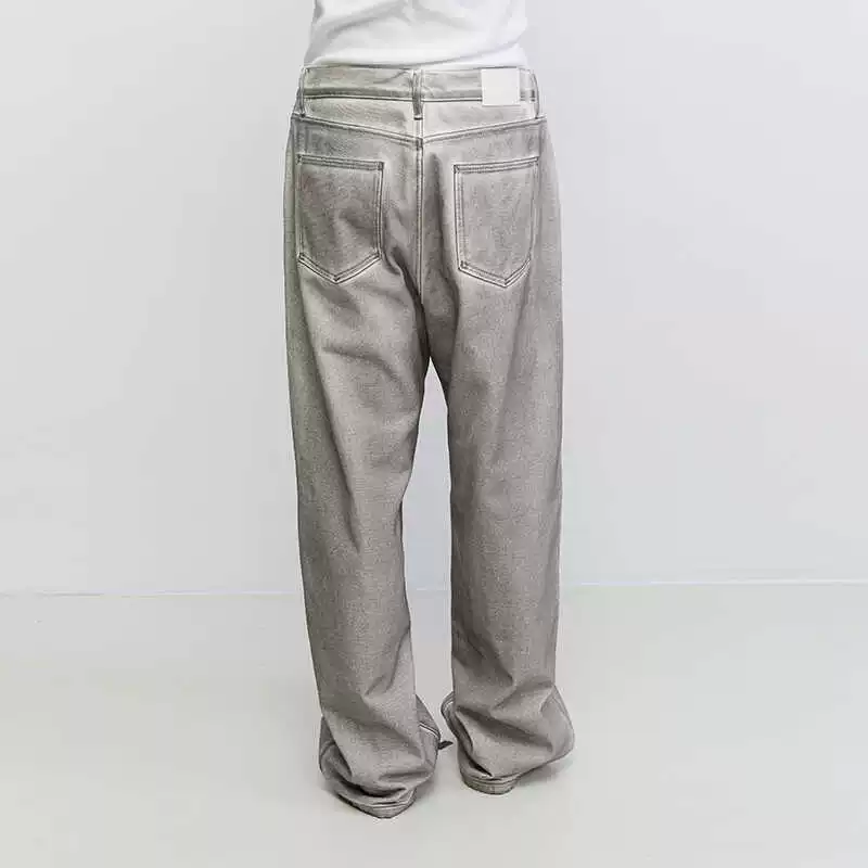 Metallic Gray Wide-Leg Trousers - Image 5