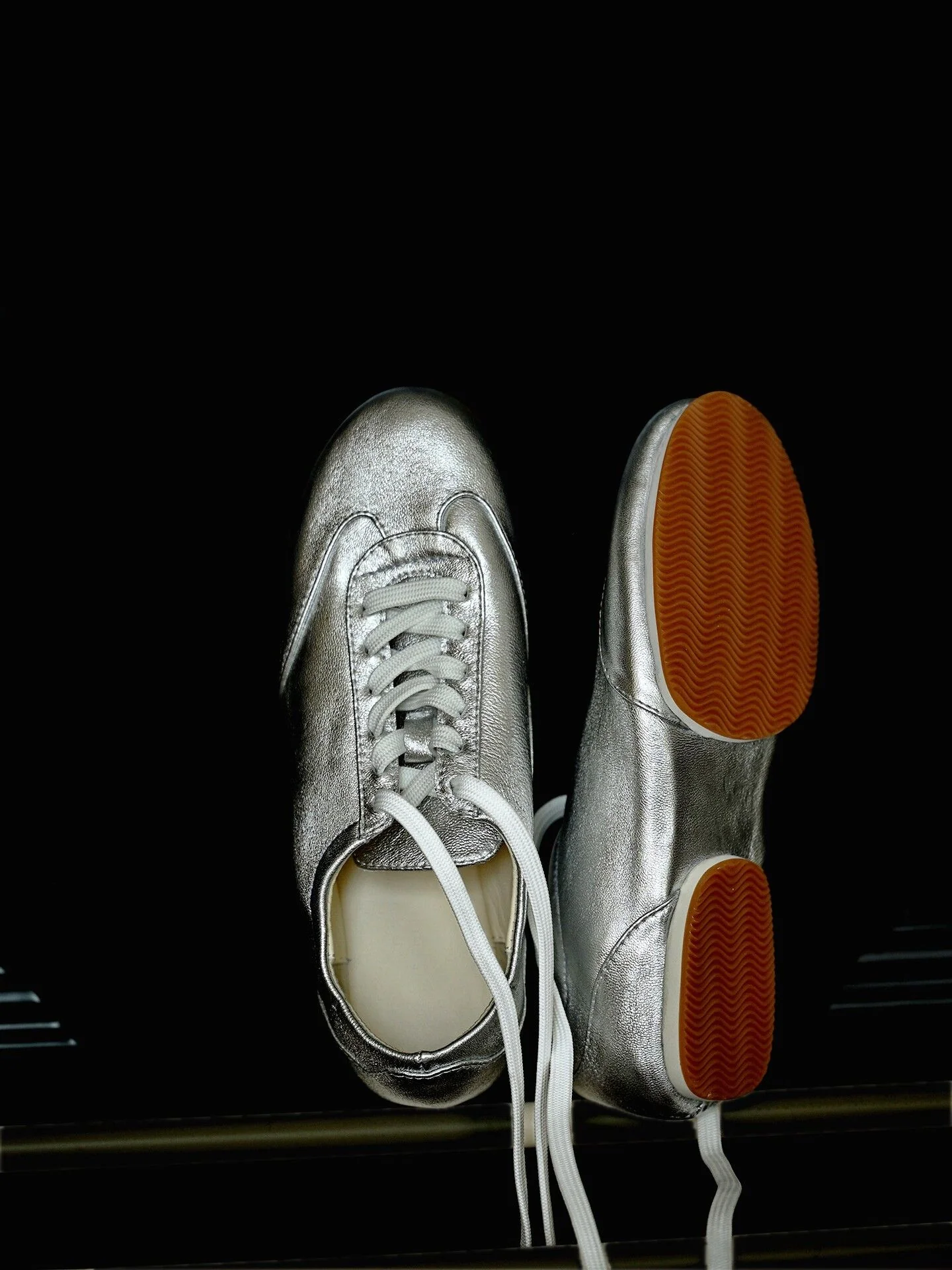 Metallic Lace-Up Sneakers - Image 5