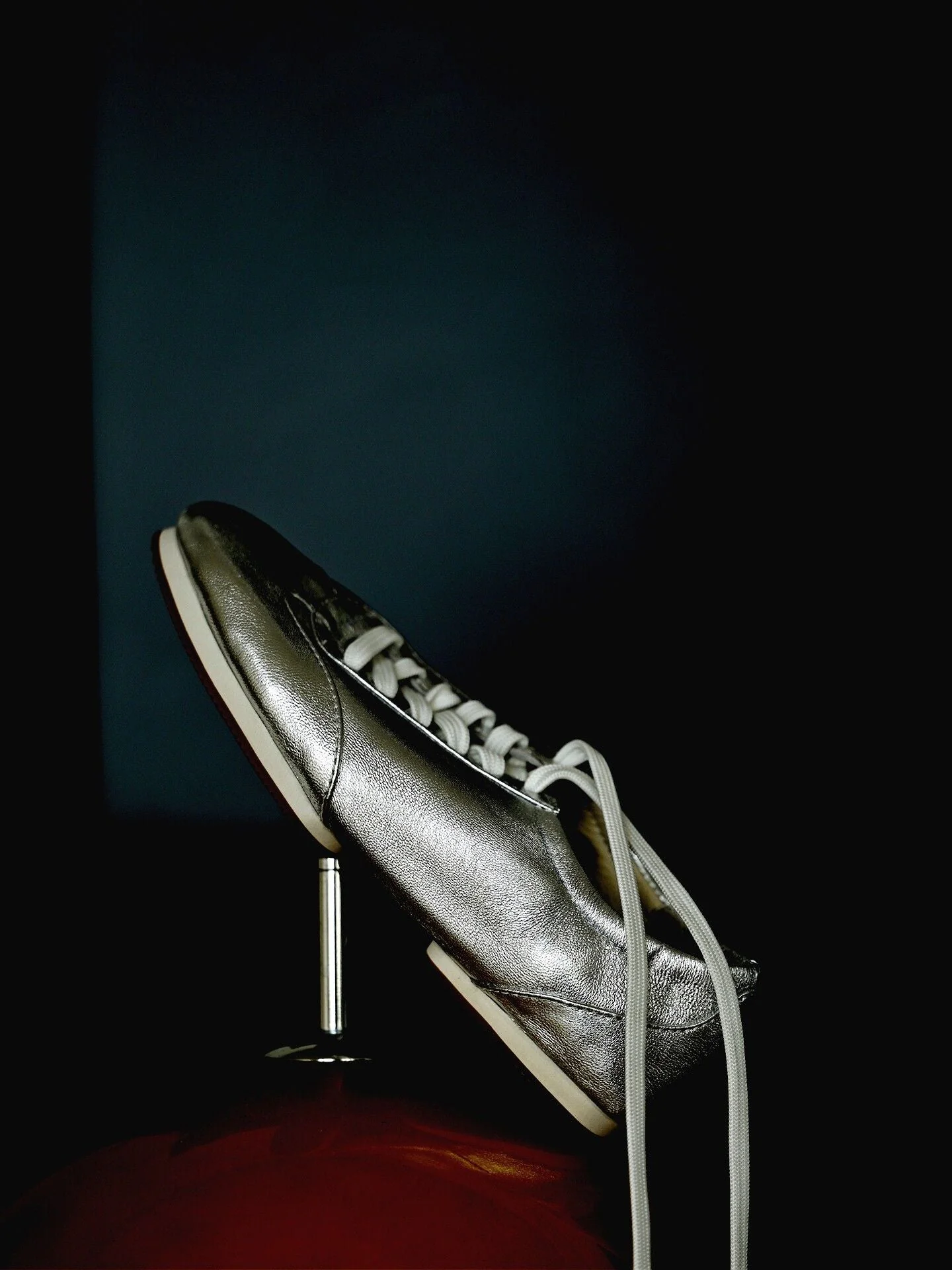 Metallic Lace-Up Sneakers - Image 6