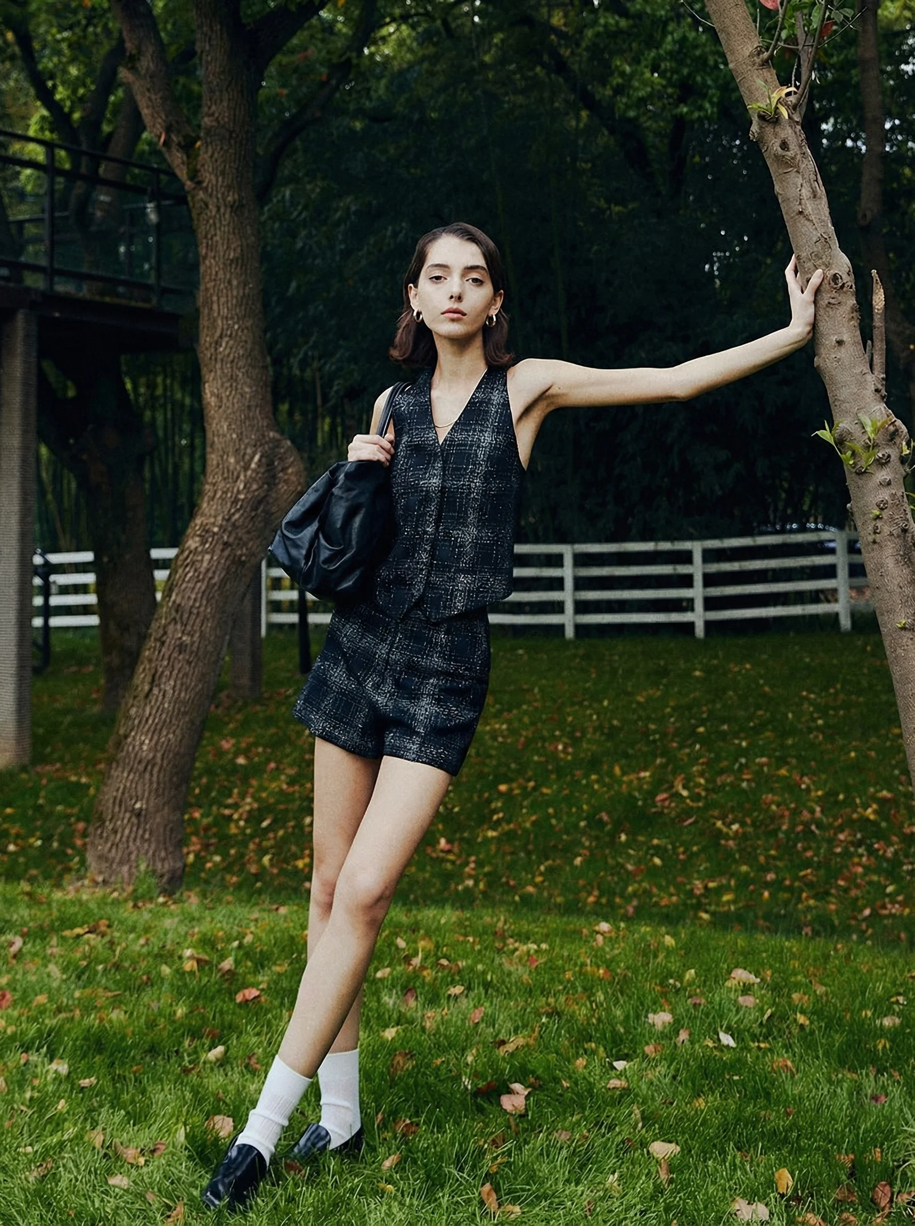 Metallic Plaid Vest Set - Image 4