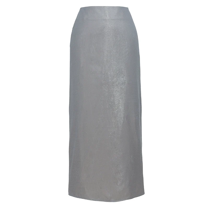 Metallic Silver Two-Piece Skirt Set - Image 6