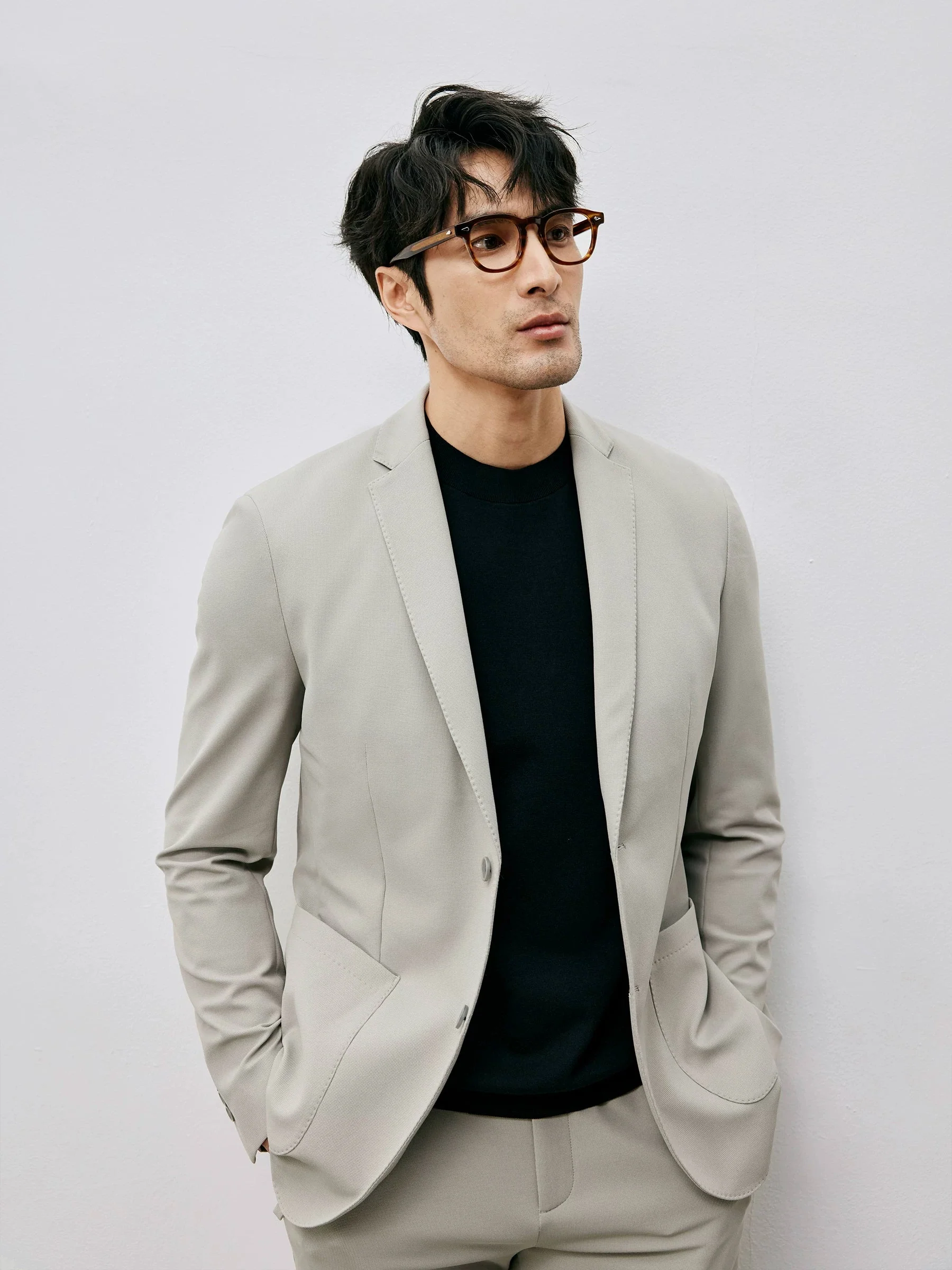 Micro-Check Stretch Suit Jacket - Image 3