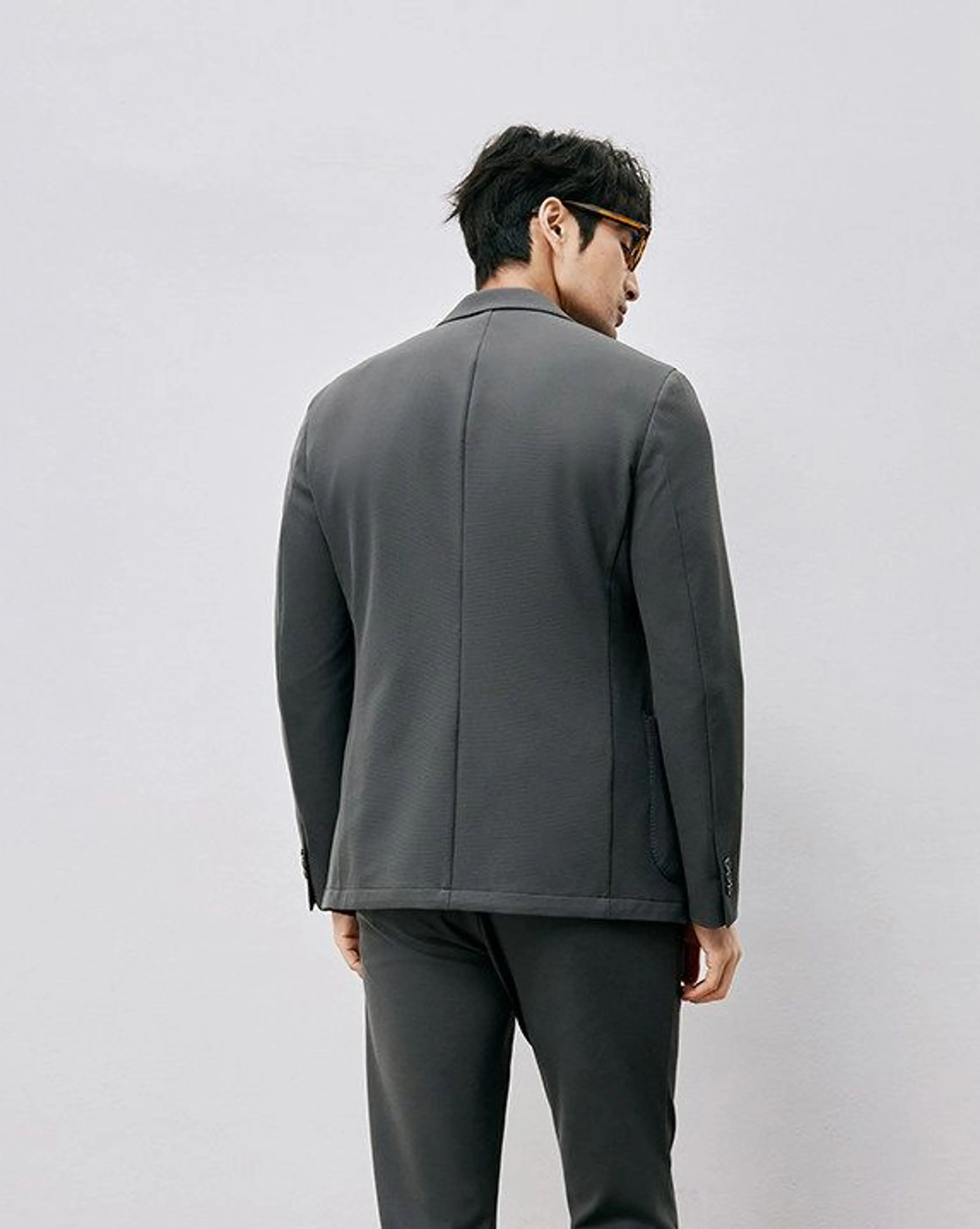 Micro-Check Stretch Suit Jacket - Image 6
