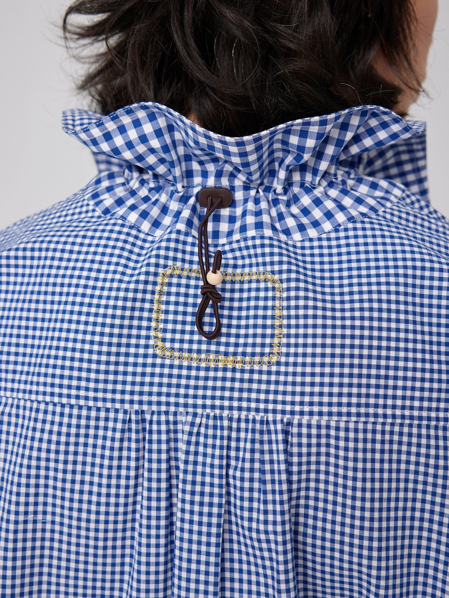 Micro Gingham Tie-Collar Shirt - Image 5