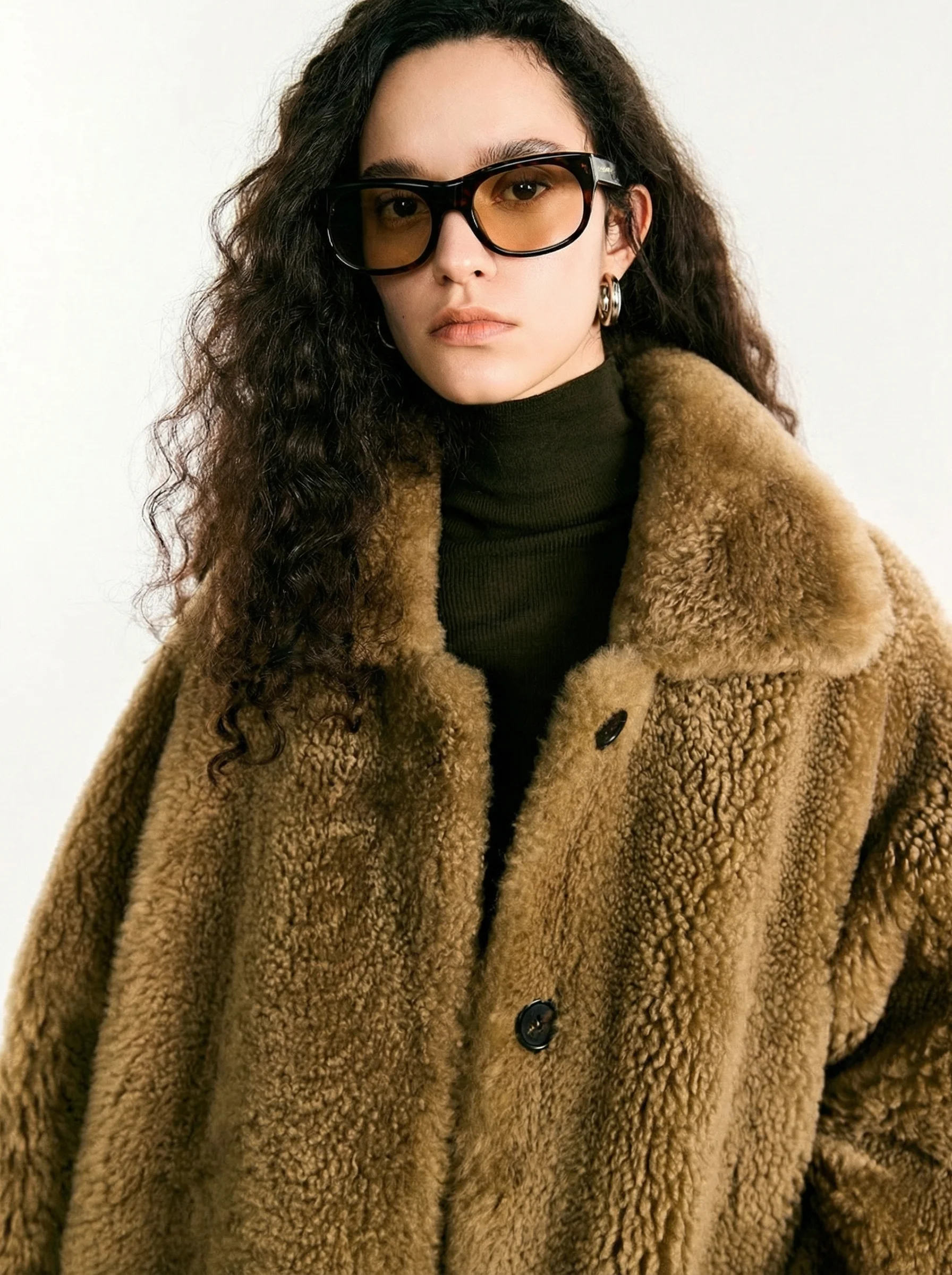 Mid-Length Lamb Shearling Coat - Image 2