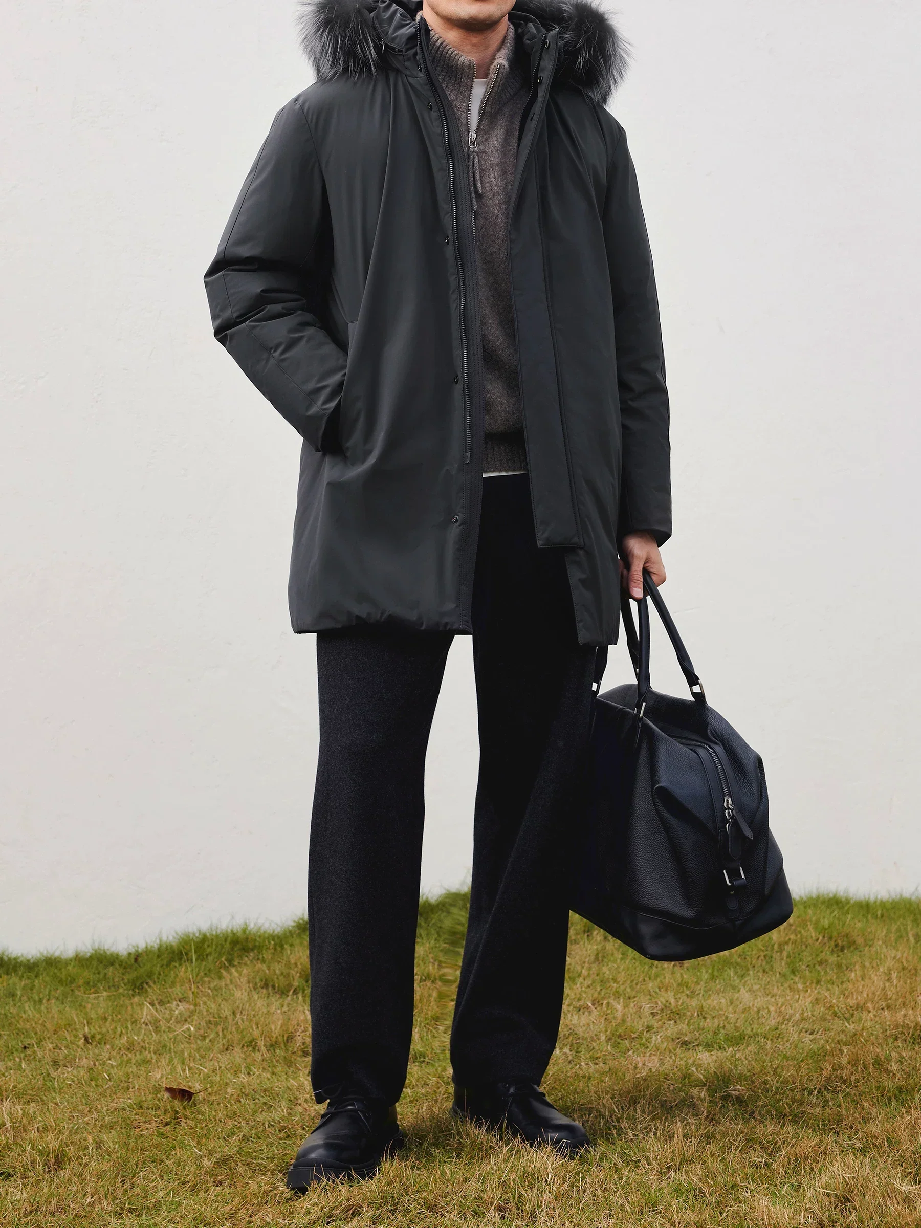 Mid-Length Silver Fox Goose Down Parka - Image 3