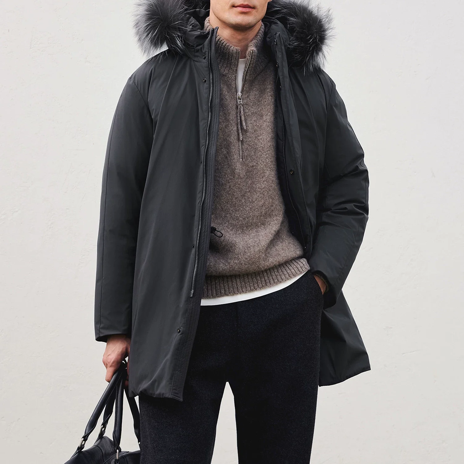 Mid-Length Silver Fox Goose Down Parka - Image 5