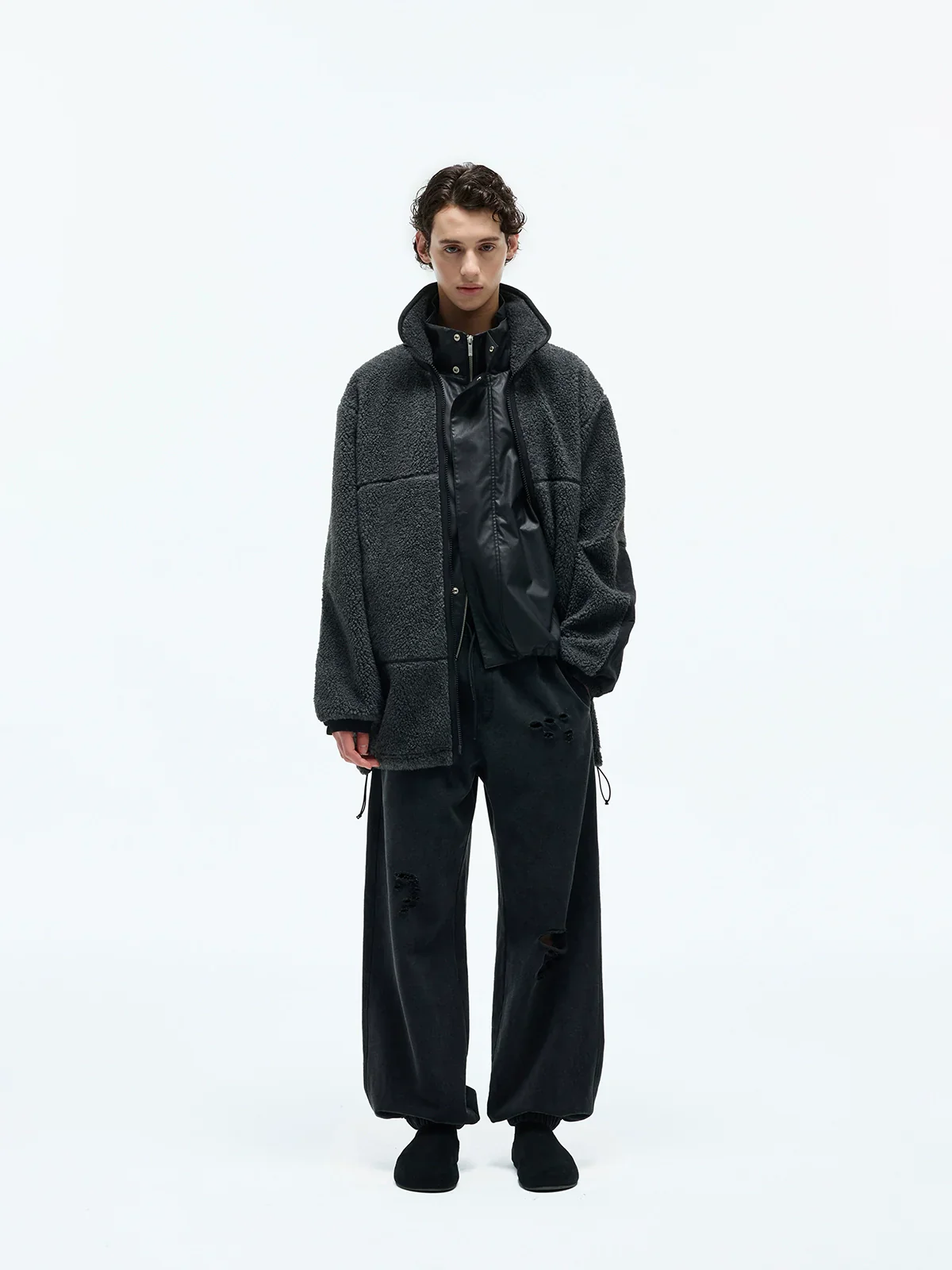 Mid-Length Wool-Blend Sherpa Jacket - Image 3