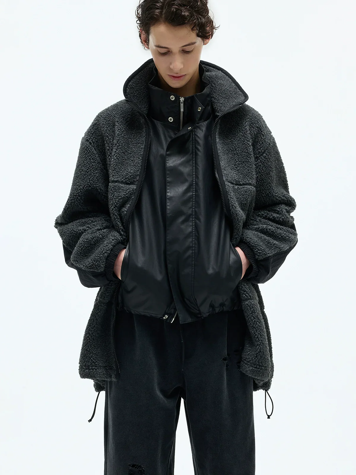 Mid-Length Wool-Blend Sherpa Jacket - Image 4