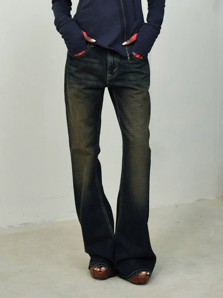 Mid-Rise Flared Denim Trousers - Image 2