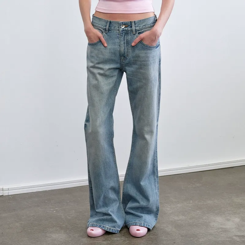 Mid-Rise Flared Denim Trousers - Image 6