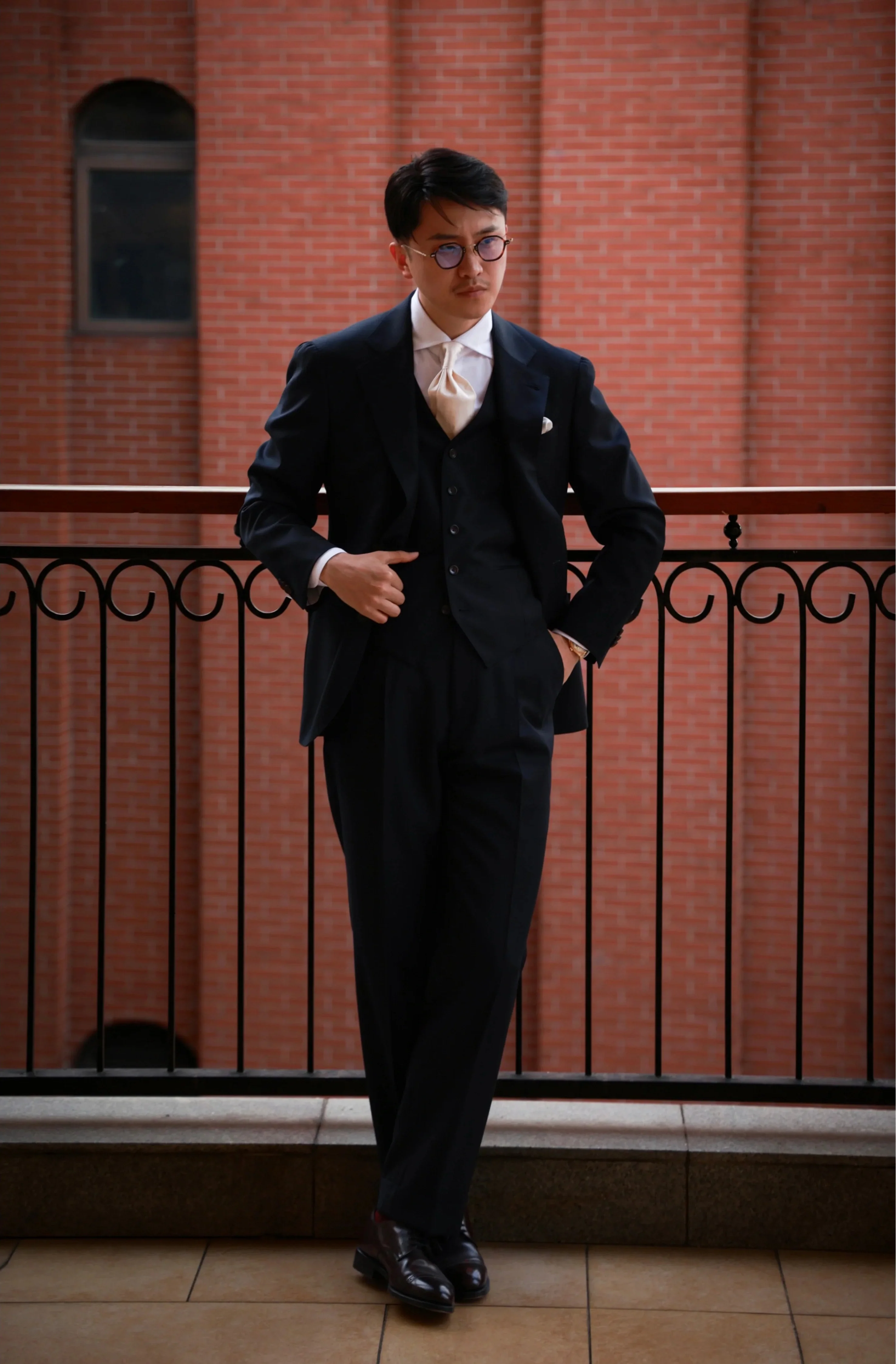 Midnight Blue High-Waist Wool Trousers - Image 2